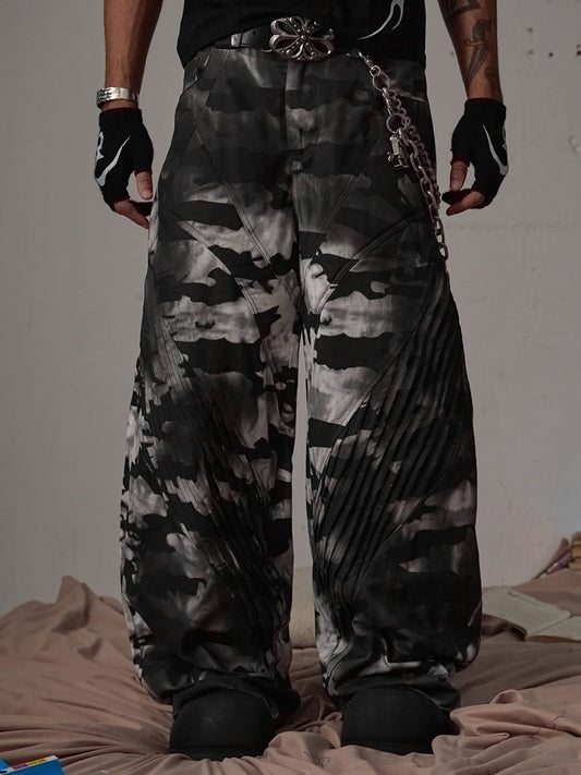 Thesupermade Tie-Dye Baggy Snow Camouflage Pants - 2109