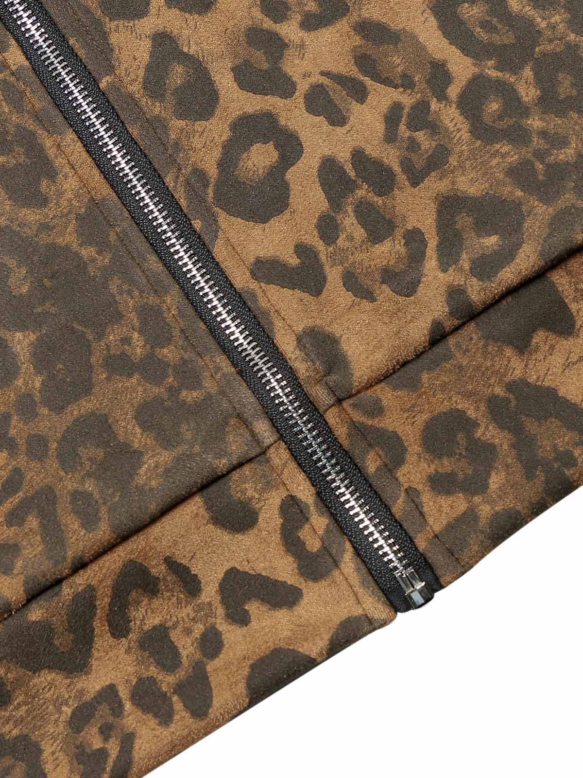 Thesupermade Cheetah Print Suede Tracksuit - 2277