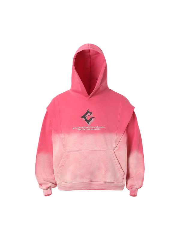 Thesupermade Cracked Letter Patchwork Hoodie