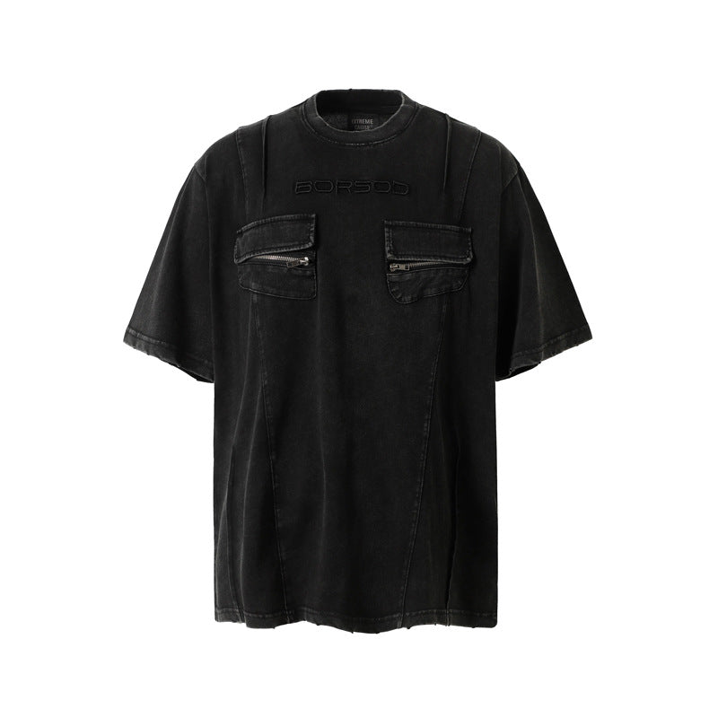 Vintage Washed Multi-Pocket T-Shirt