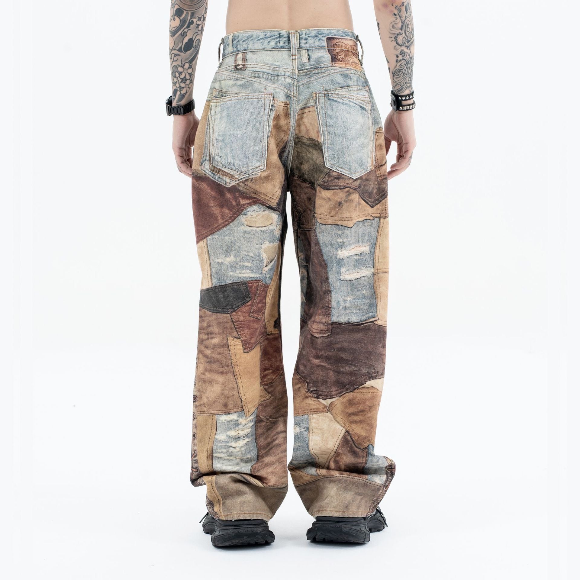 Thesupermade High Street Distressed Washed Printed Jeans - 2246