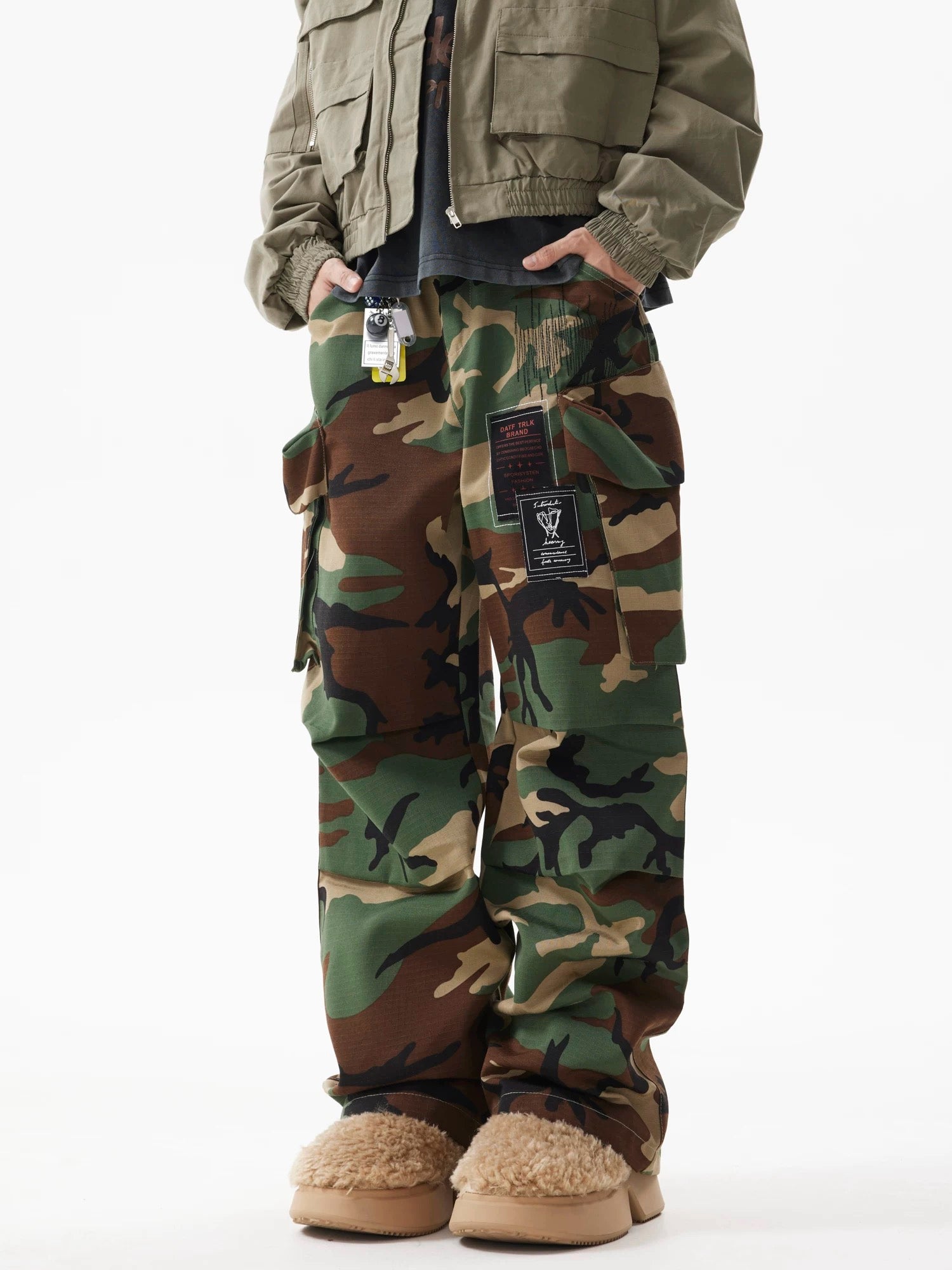 Thesupermade High Street Badge Camouflage Multi-Pocket Pants - 2253