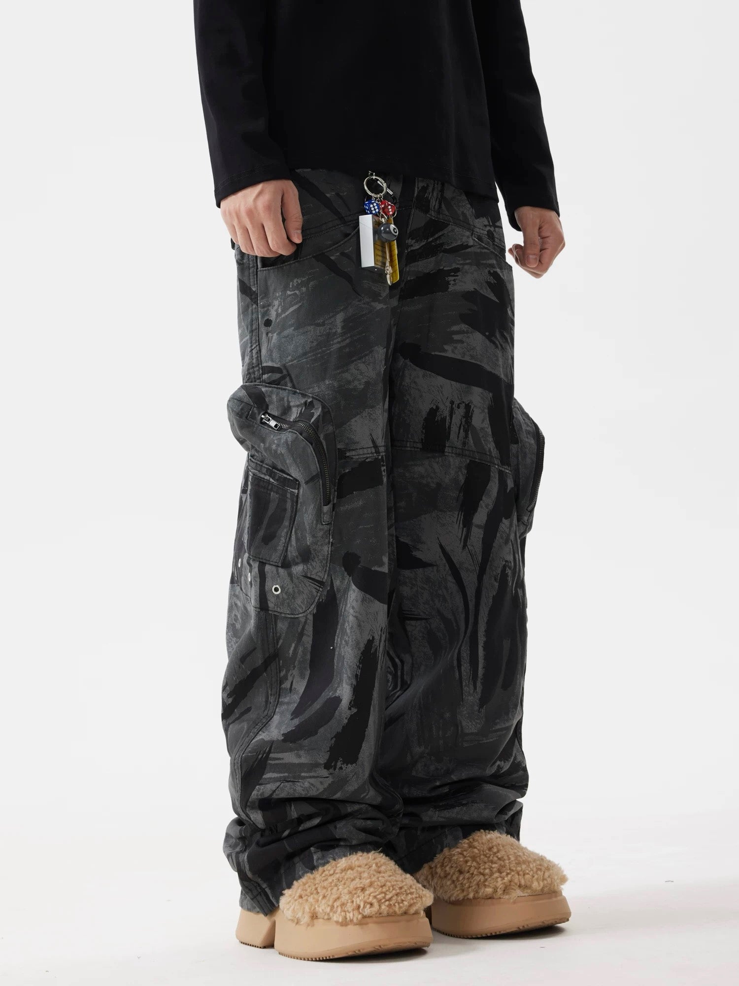 Thesupermade Multi-Pocket Camo Cargo Pants