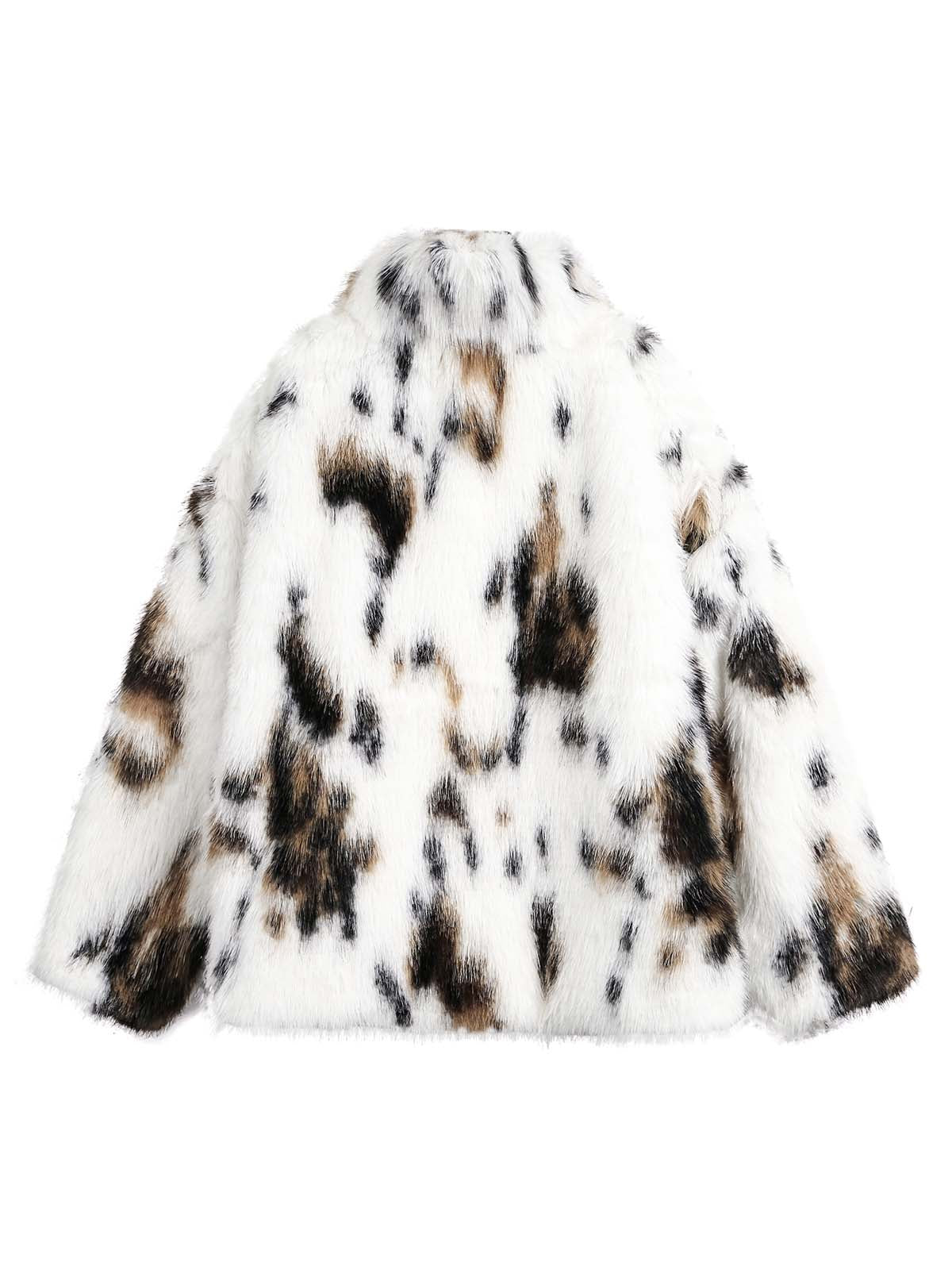 Thesupermade Contrast Color Faux Fur Jacket