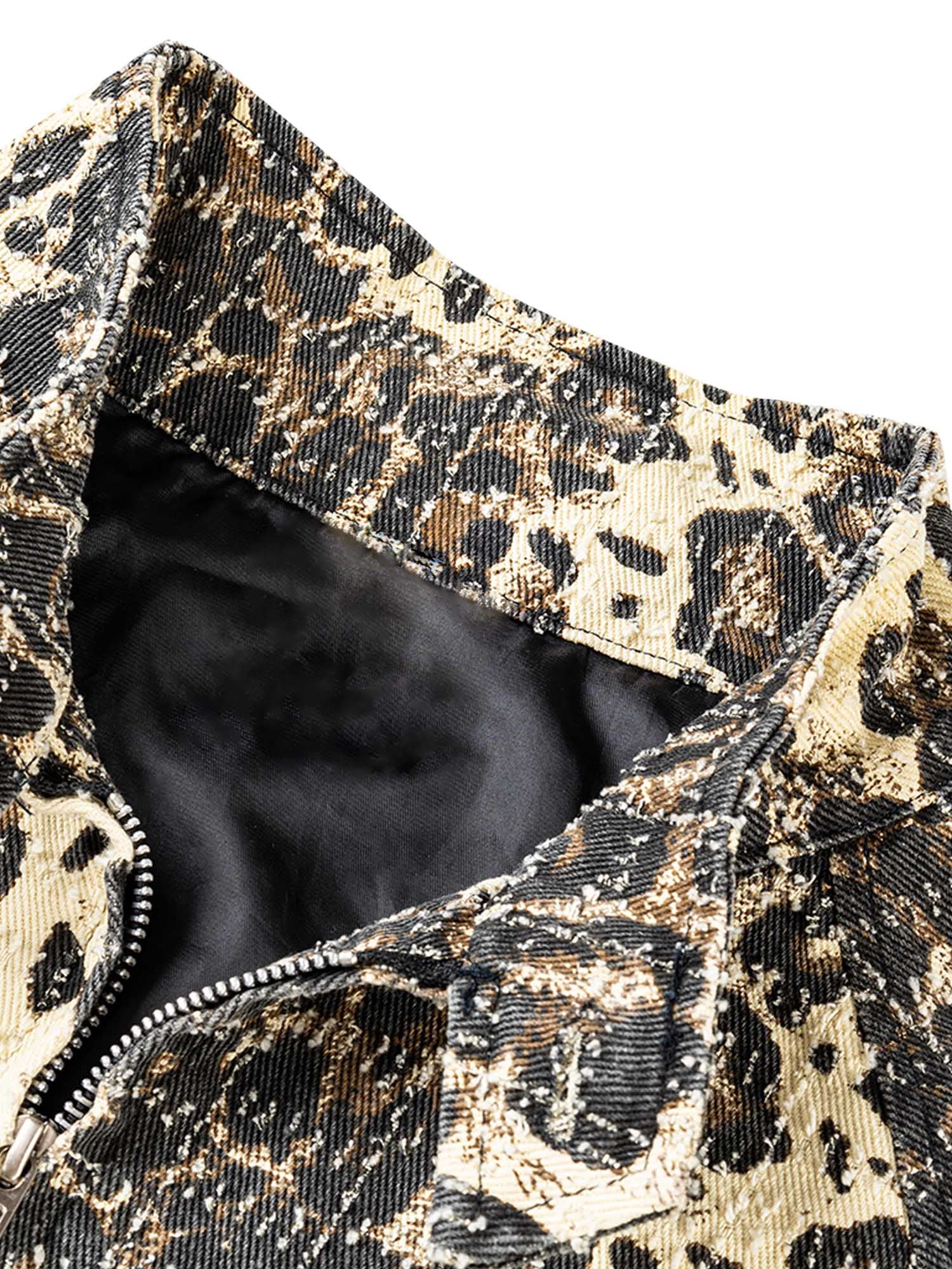 Thesupermade American Retro Leopard Jacket