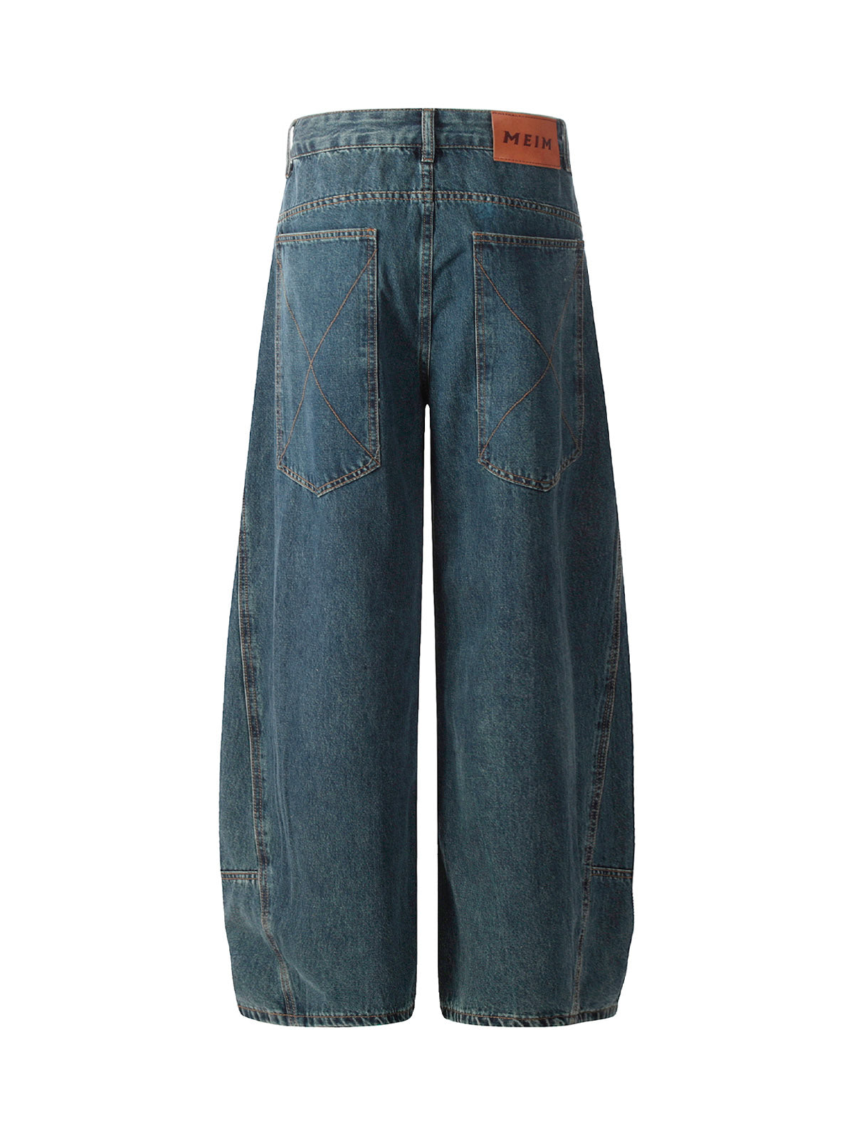 Washed Deconstructed Split Scimitar Baggy Jeans