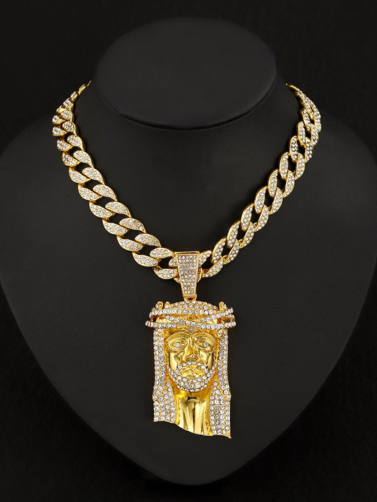 Thesupermade Diamond Jesus Cuban Necklace