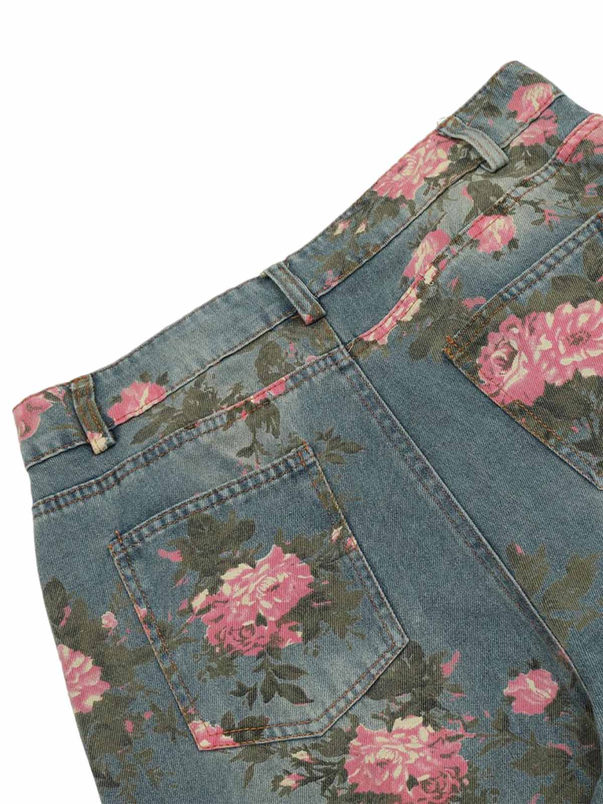 Thesupermade Floral Print Straight Jeans