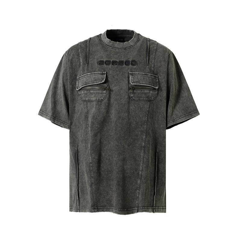 Vintage Washed Multi-Pocket T-Shirt