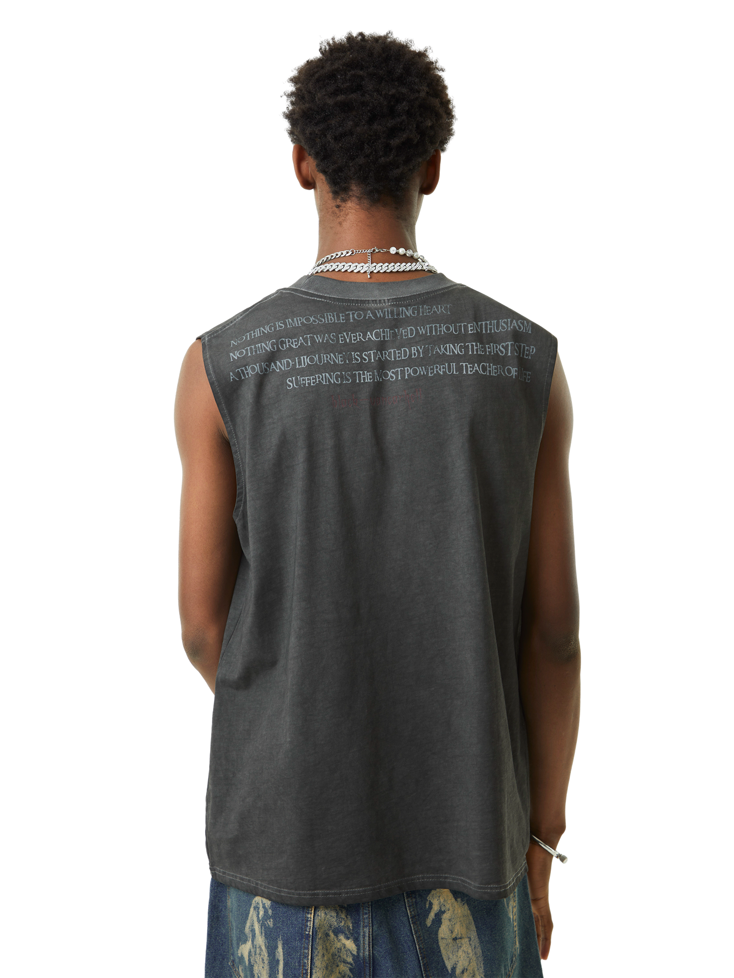 Thesupermade Heavy Worker Washed And Broken Retro Font VEST