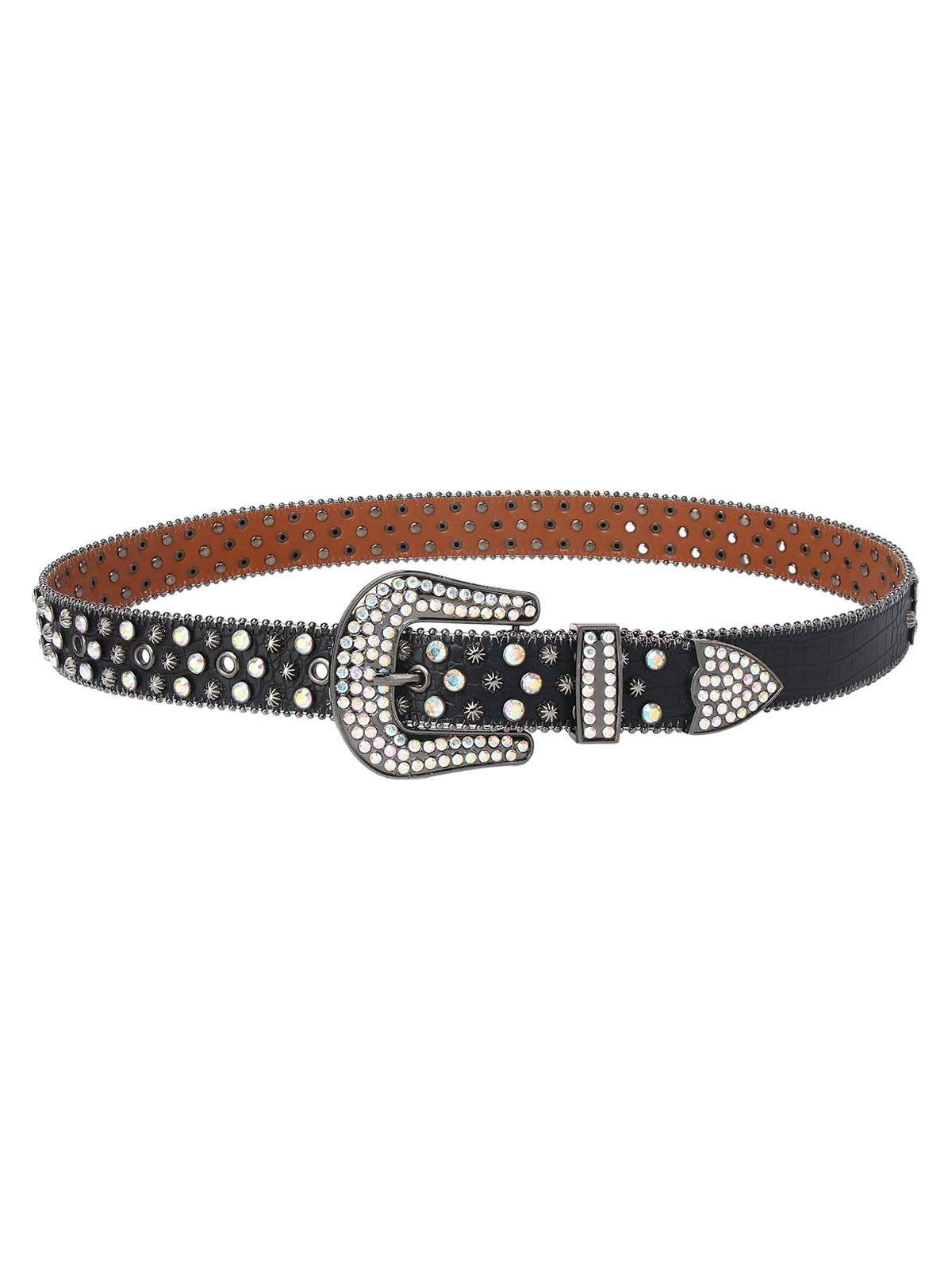 Punk Style Metal Hotfix Rhinestone Belt