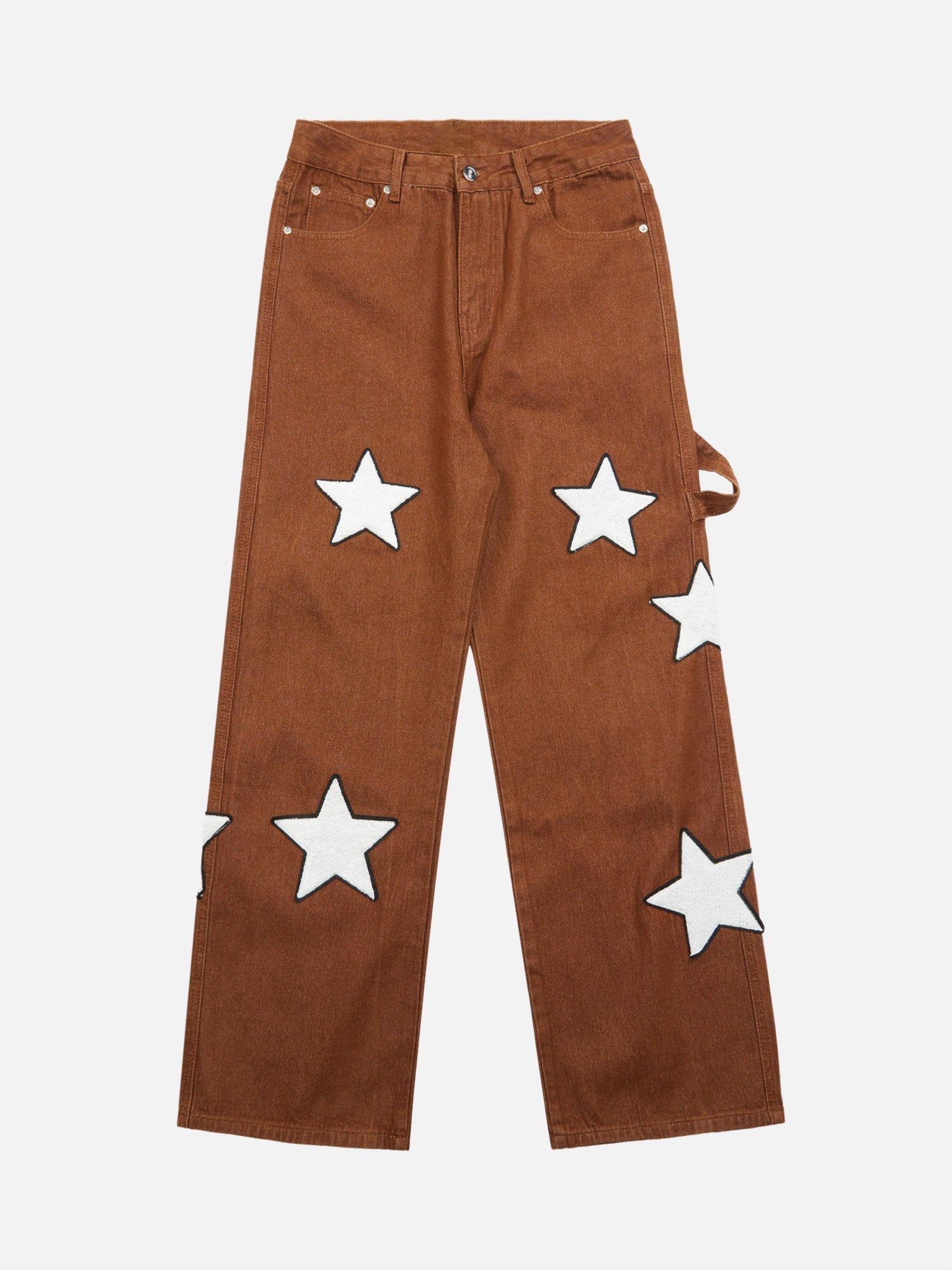 Thesupermade American Retro Embroidered Five-pointed Star Jeans