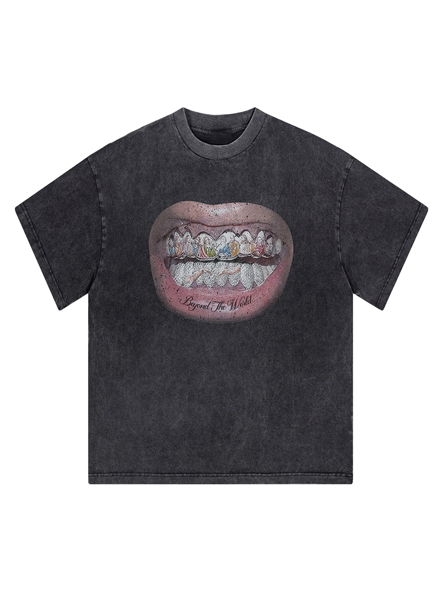 Full Diamond Tooth Pattern T-Shirt - 2258