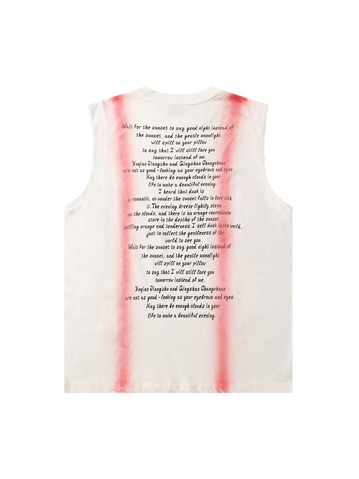 Spray-Painted Lettering Ripped Print Vest