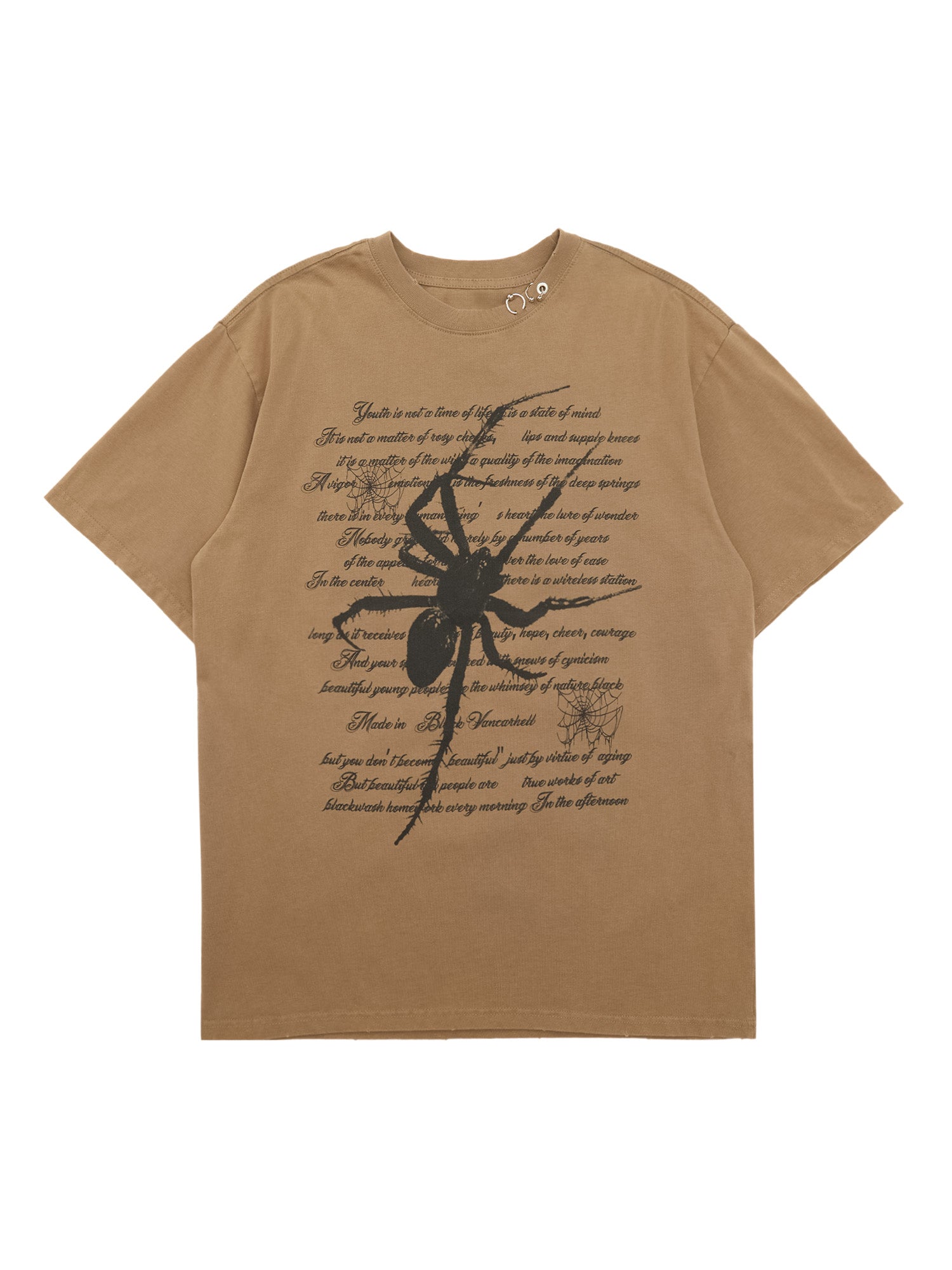 Thesupermade Spider Crawling Letters Street Rap T-shirt - 2074
