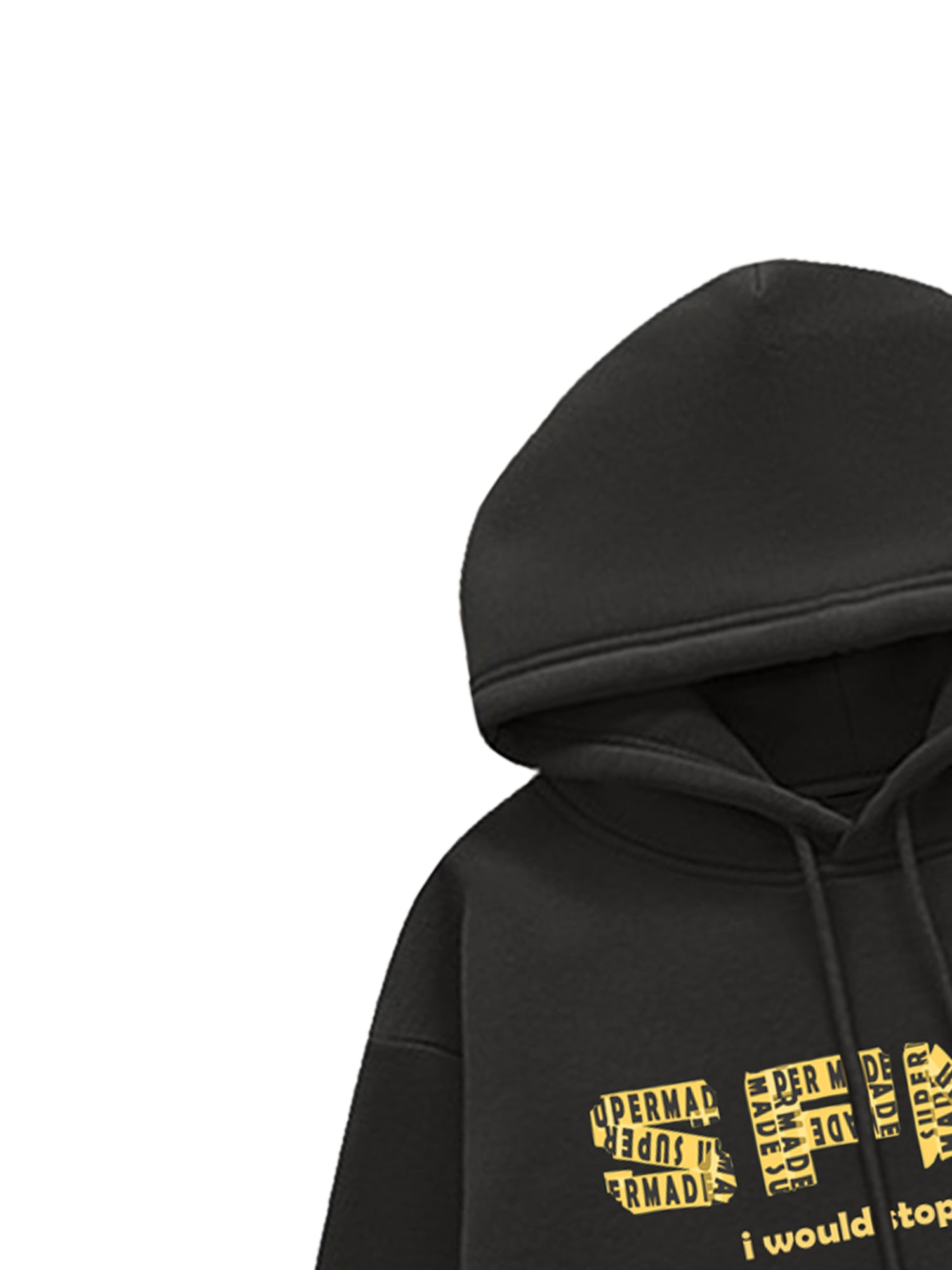 Thesupermade Letter Graphics Fleece Hoodie