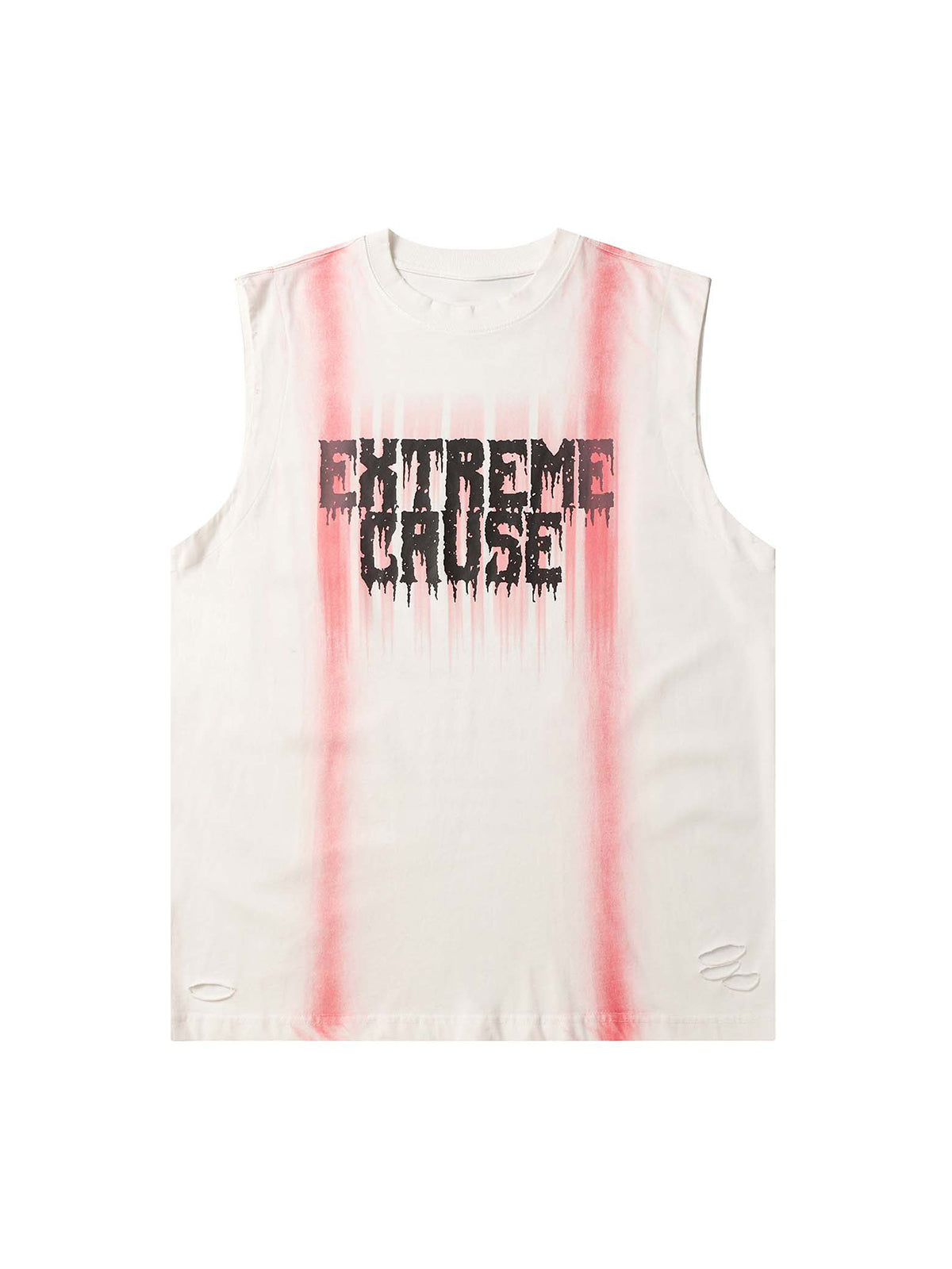 Spray-Painted Lettering Ripped Print Vest