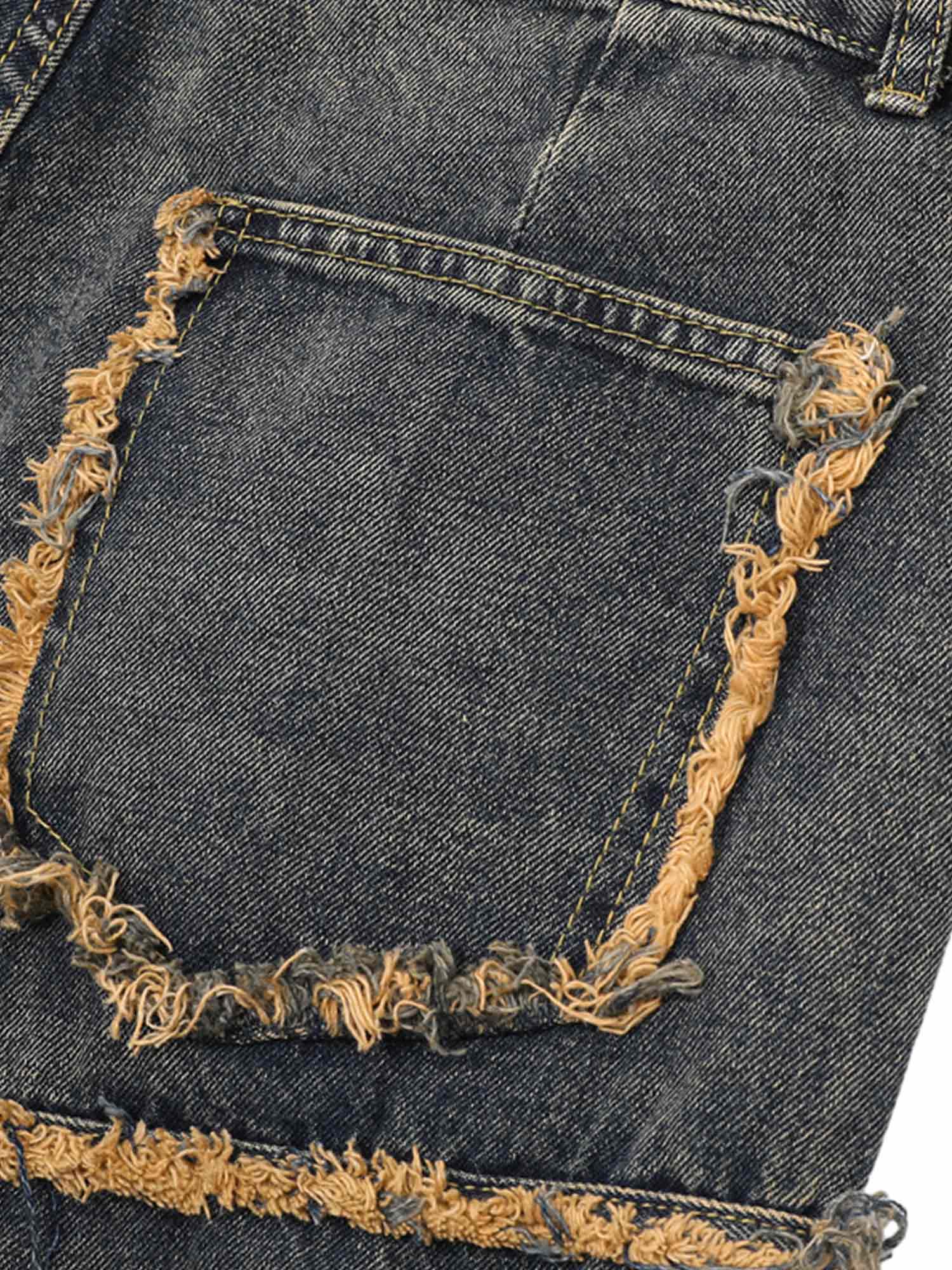 Thesupermade Distressed Raw Edge Jeans