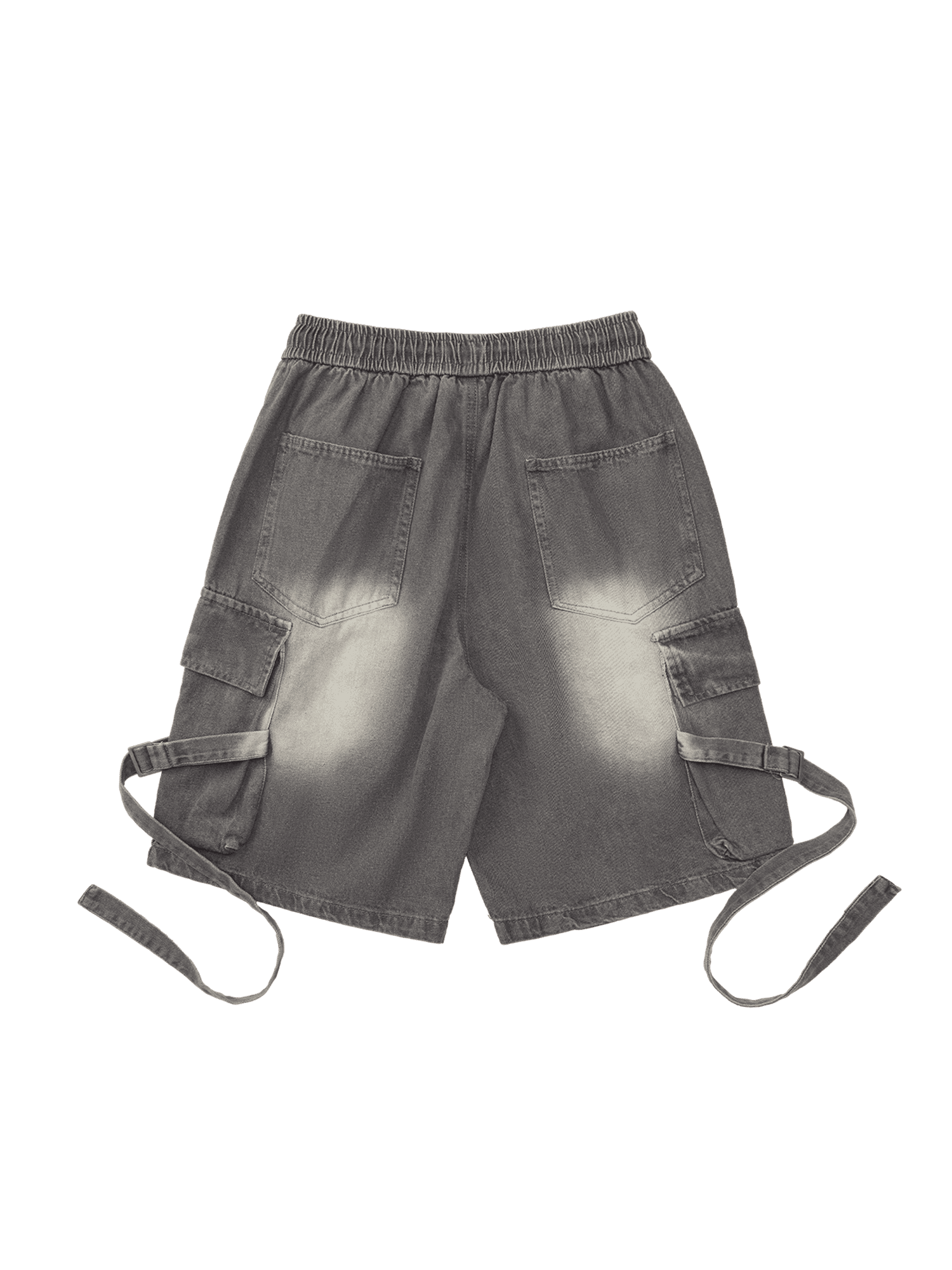 Thesupermade Vintage Distressed Drawstring Ripped Denim Shorts