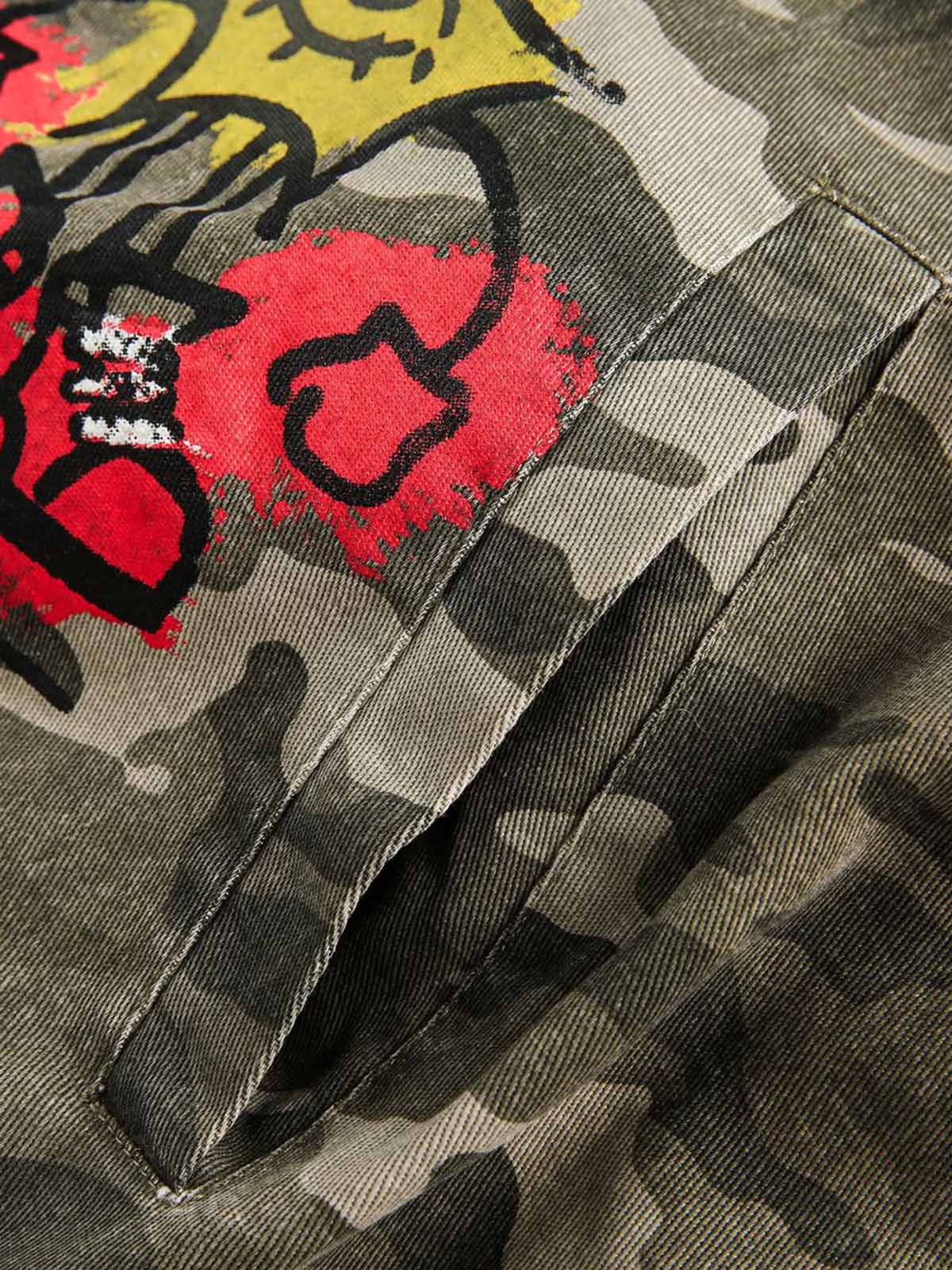 Graffiti Camouflage Baseball Bomber Jacket