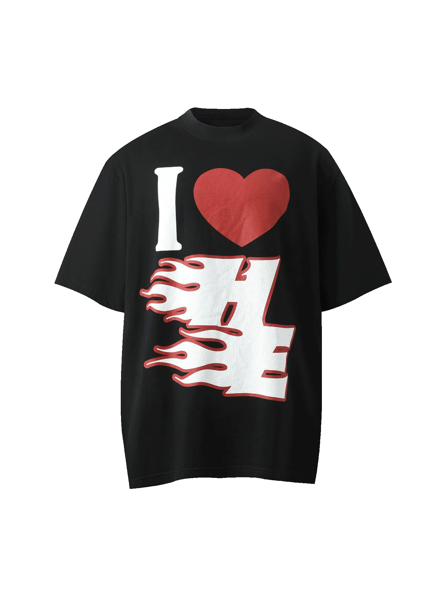 Thesupermade Love Heart Fun Print Street Rap T-Shirt