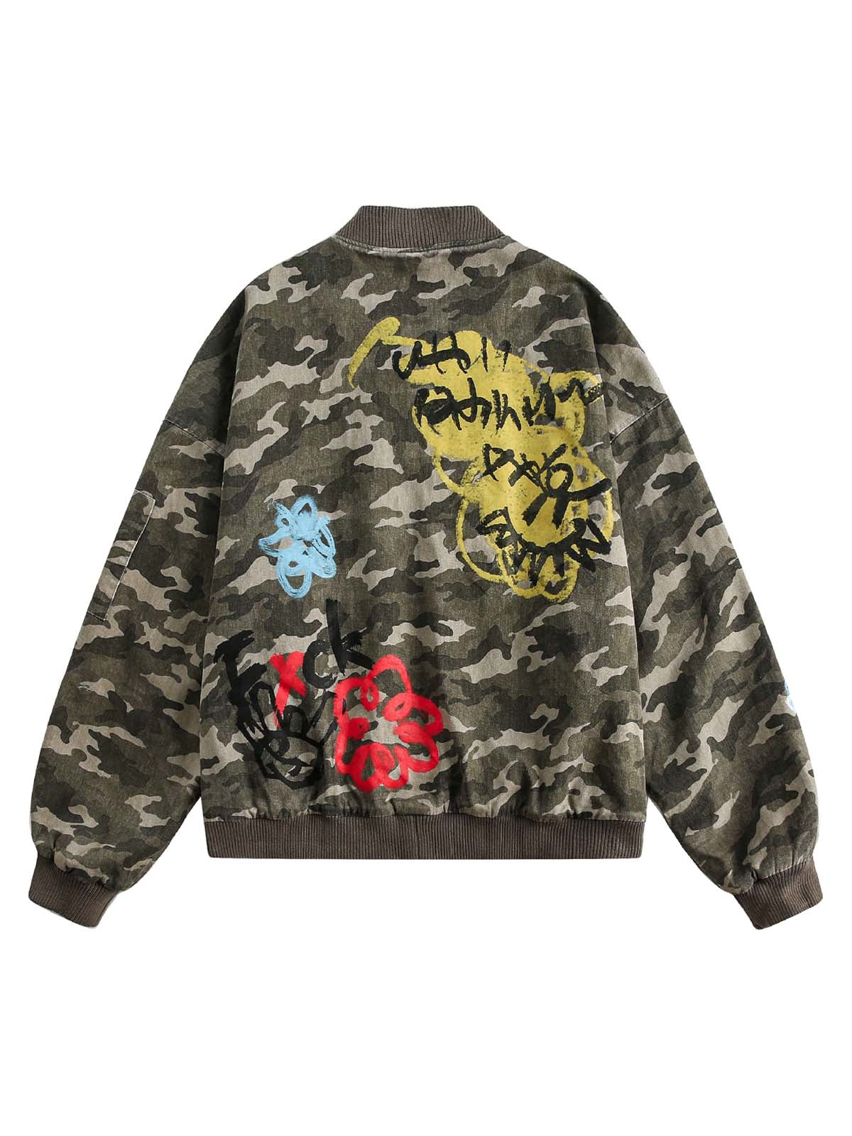 Graffiti Camouflage Baseball Bomber Jacket