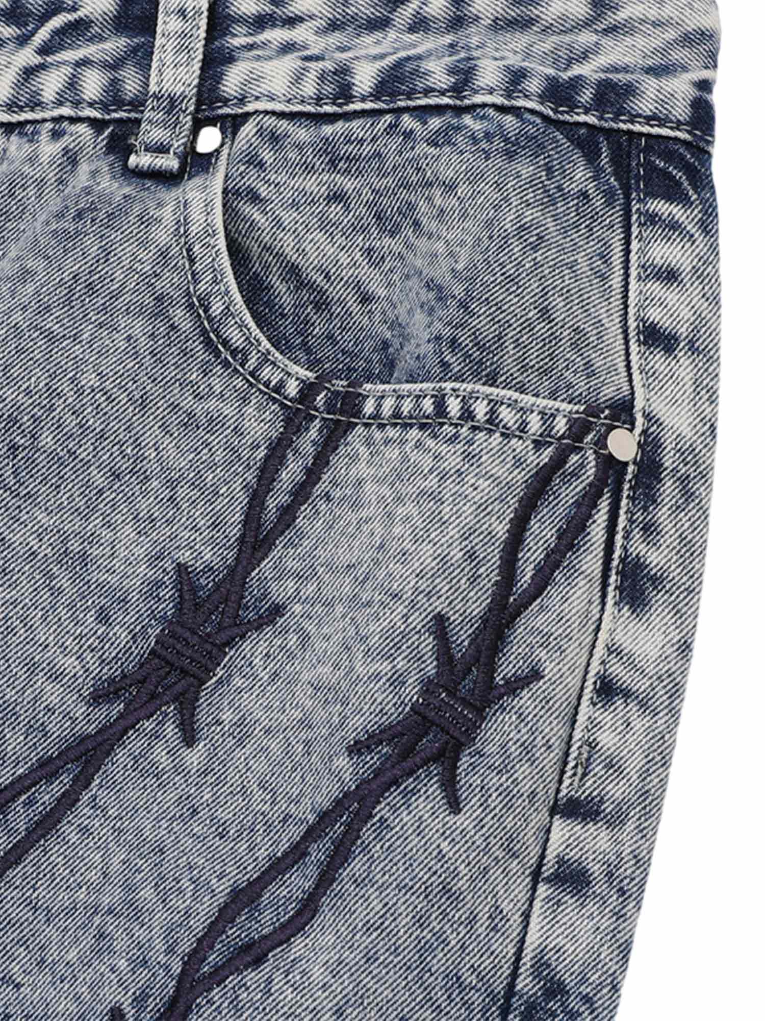 Thesupermade Thorn Embroidered Straight Jeans