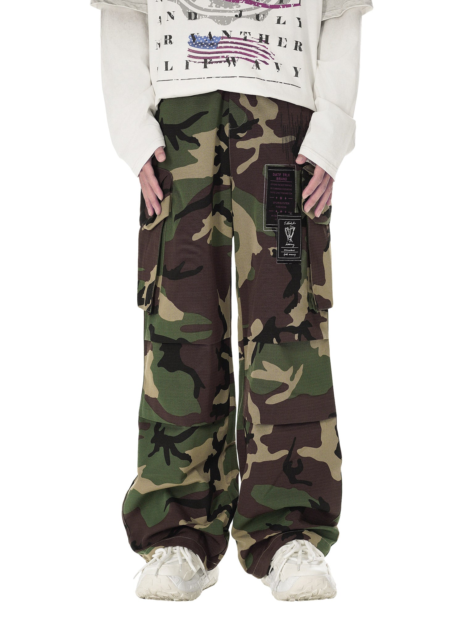 Thesupermade High Street Badge Camouflage Multi-Pocket Pants - 2253