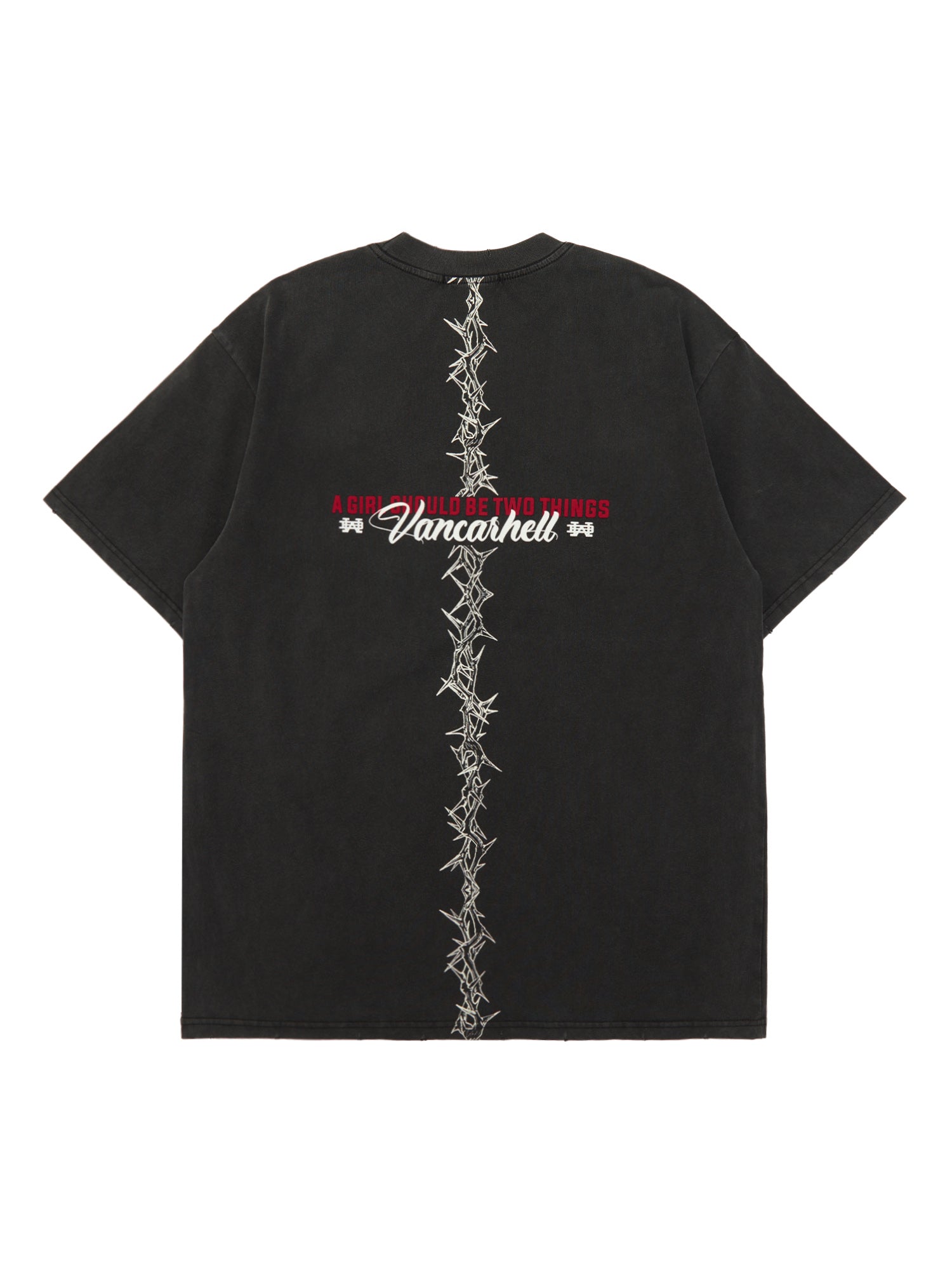 Thesupermade American Street Fashion Thorn Letter Print T-shirt