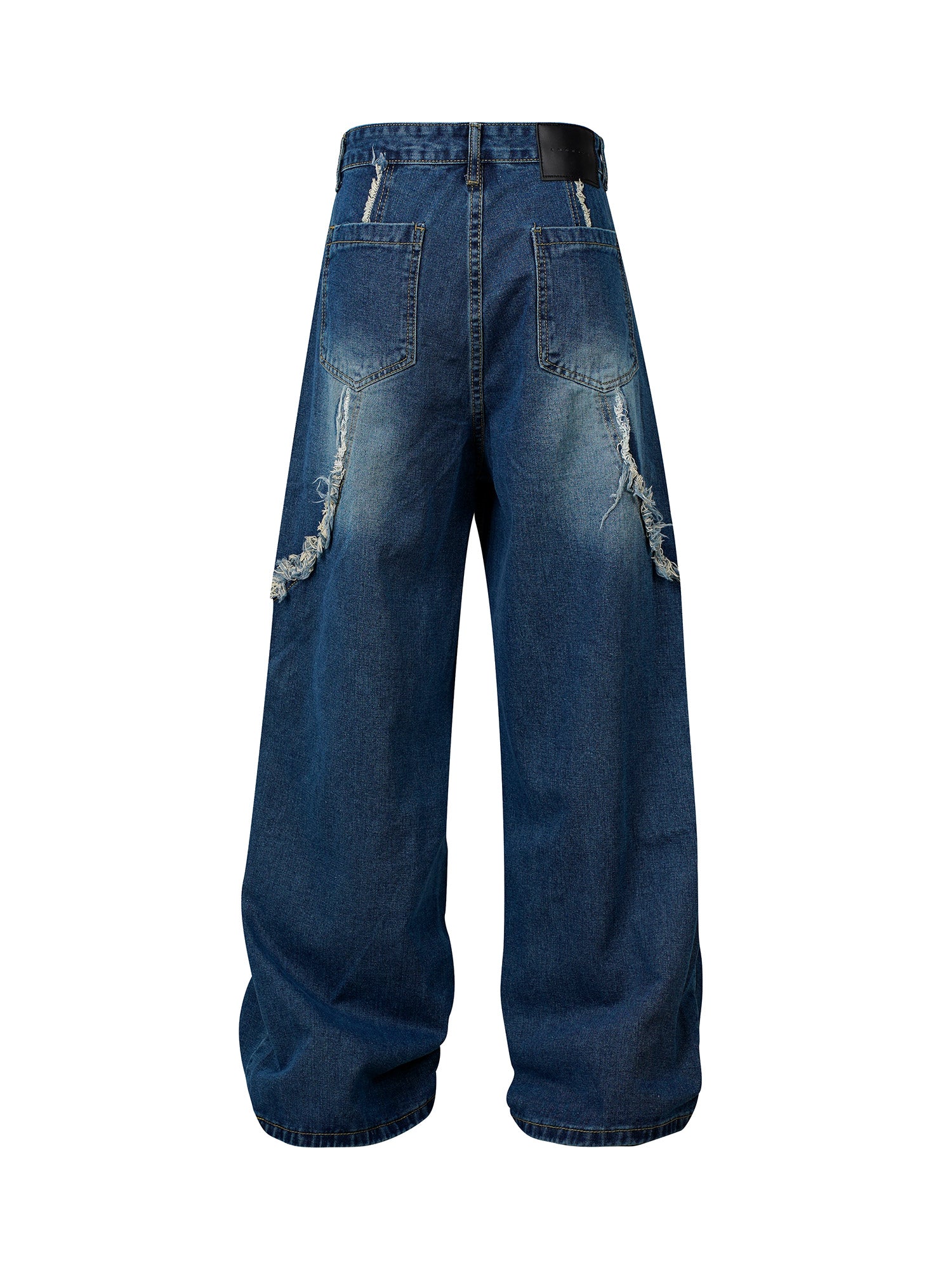 Thesupermade High Street Hip-hop Washed Fur Jeans