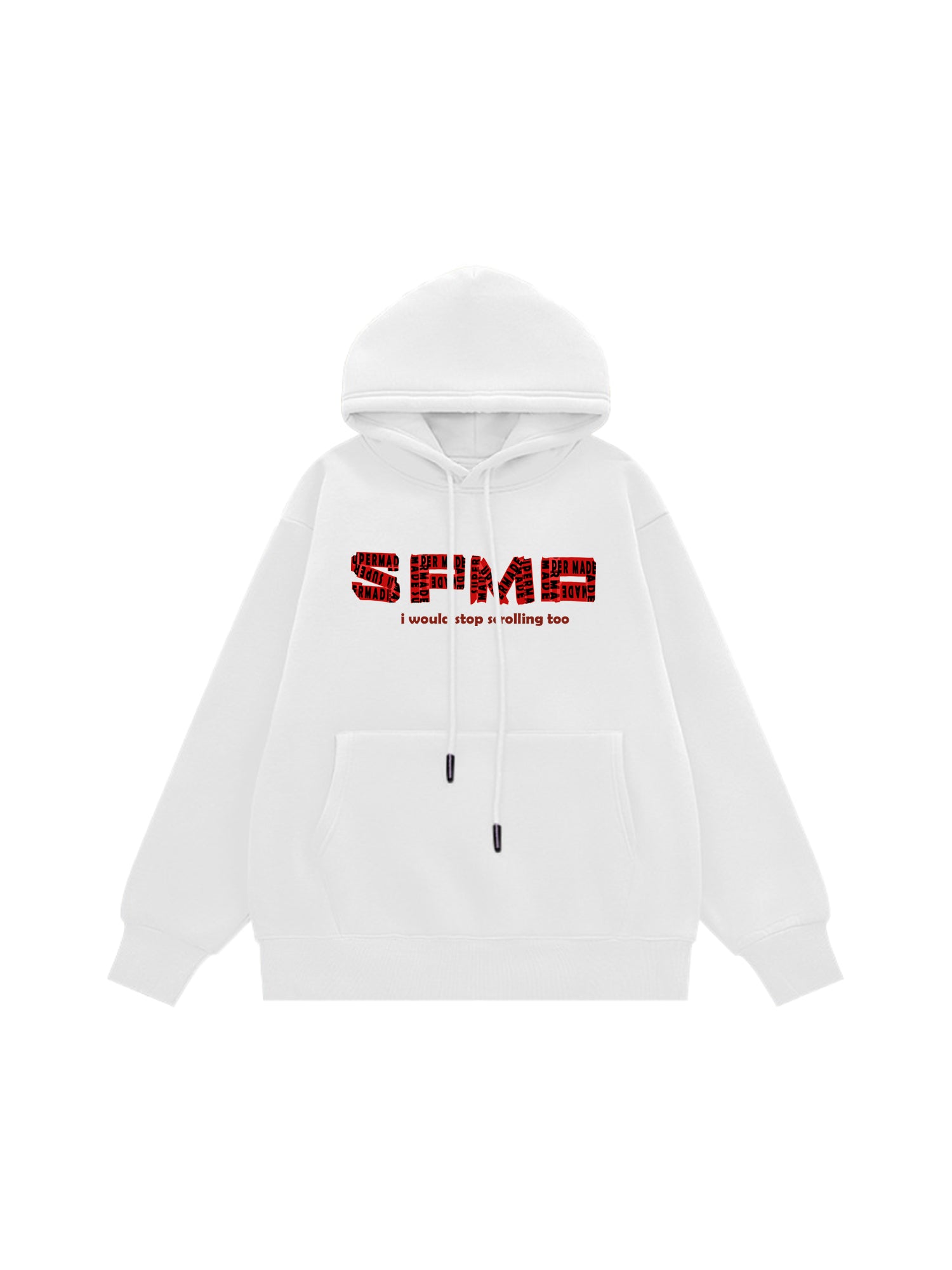 Thesupermade Letter Graphics Fleece Hoodie