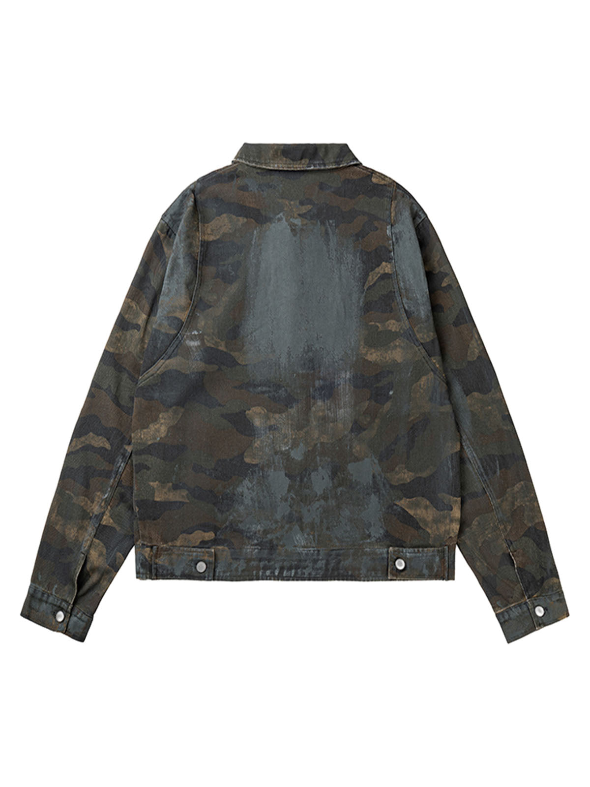 Thesupermade Mud-dyed Distressed Camouflage Jacket