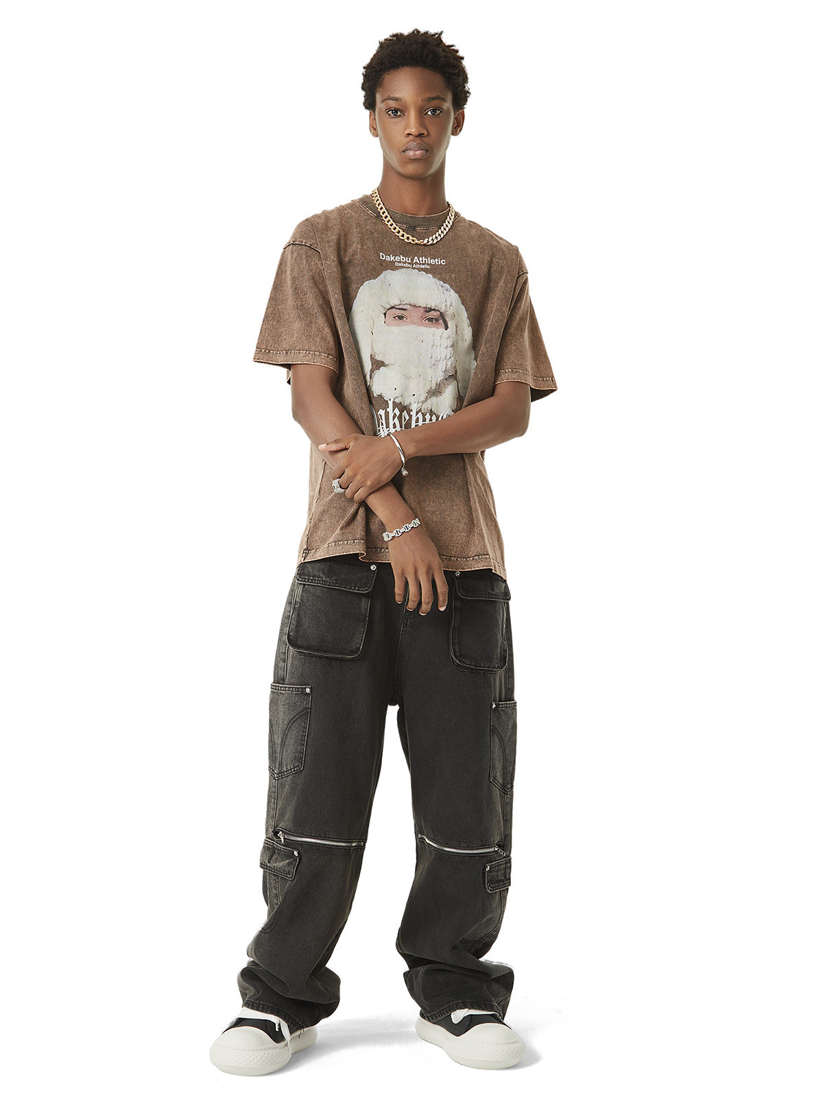 Thesupermade Multi-pocket Zipper Design Washed Hip-Hop Jeans - 2112