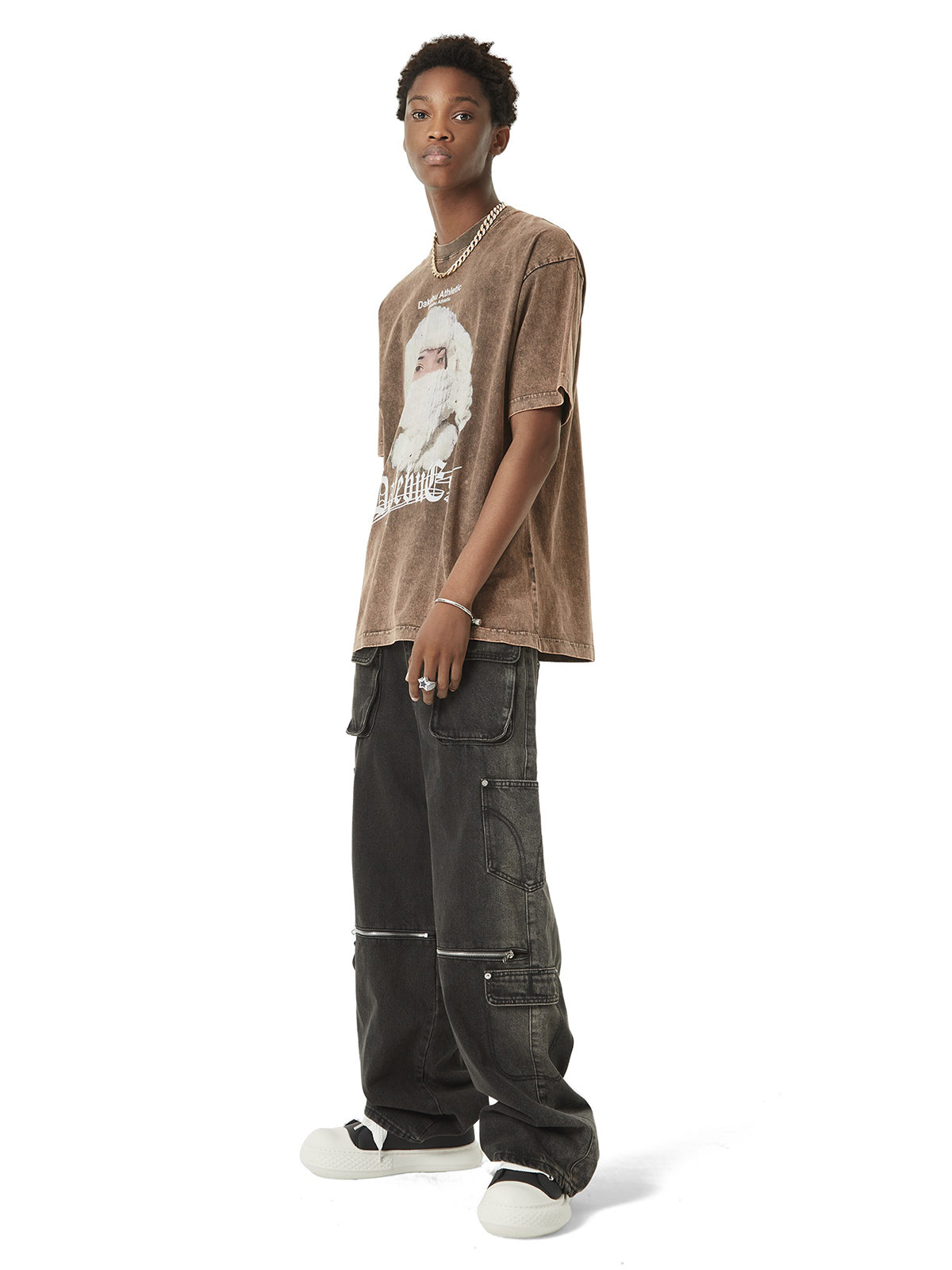 Thesupermade Multi-pocket Zipper Design Washed Hip-Hop Jeans - 2112