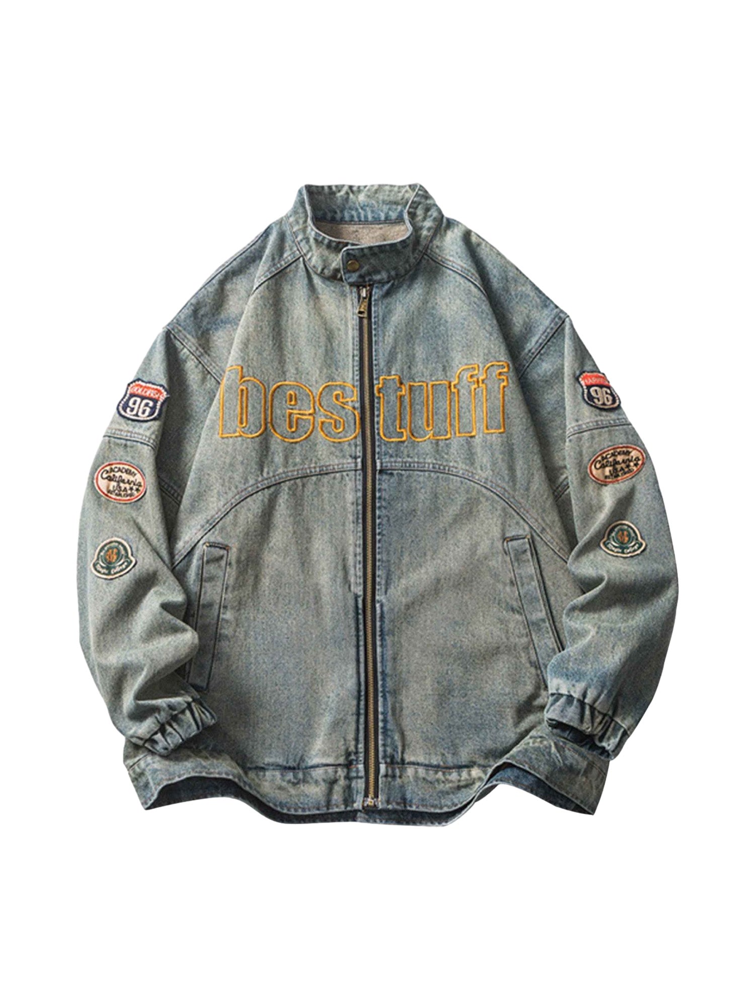 M. Society printed embroidered orders Heartbreakers denim jacket