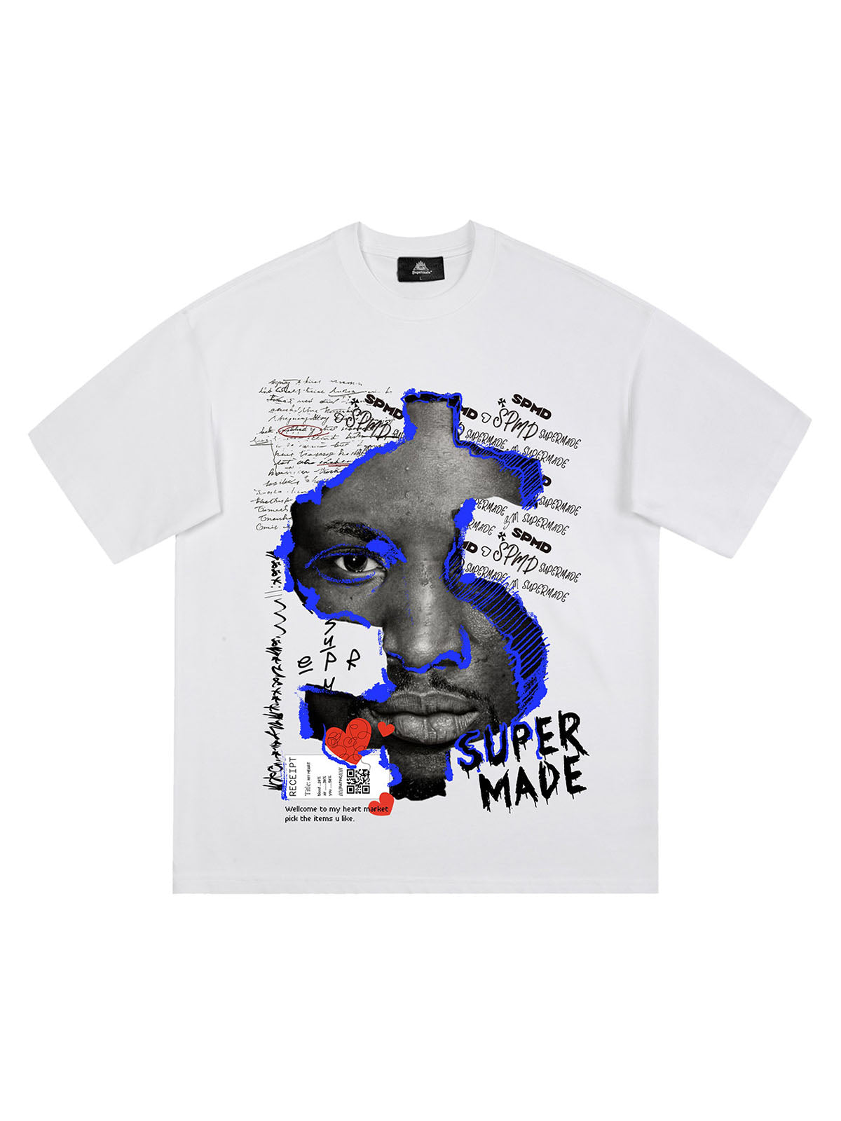 Thesupermade US Dollar Face Graffiti Street Hip-Hop T-shirt - 2128