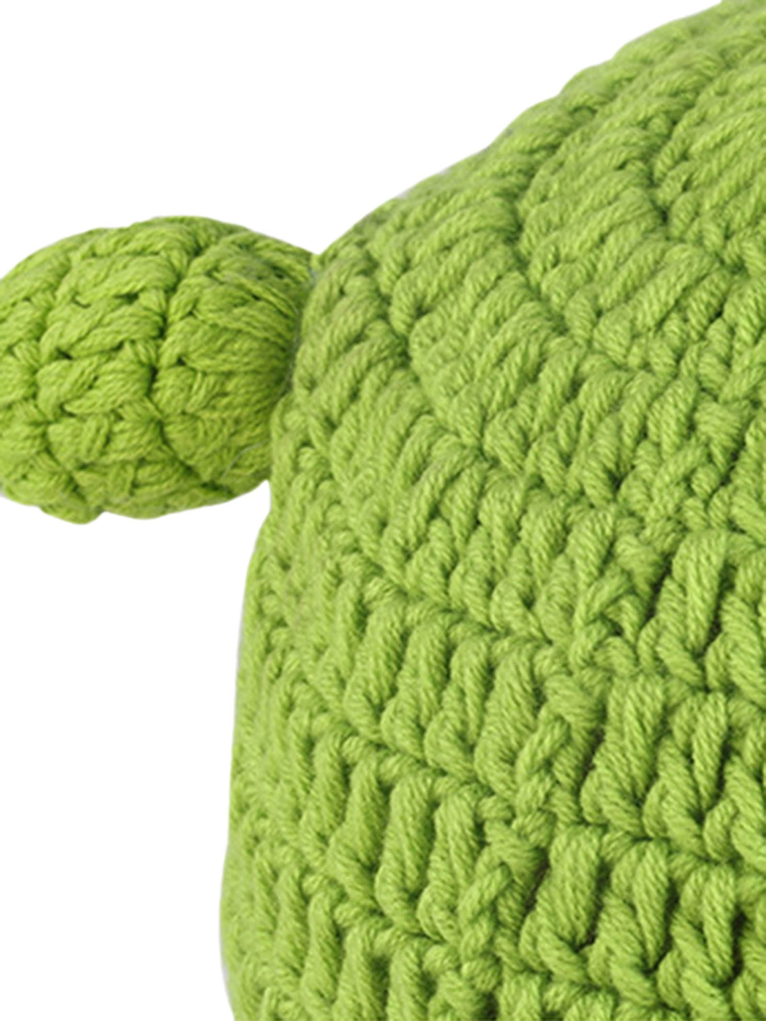 Thesupermade Fashion Fun Hand Knitting Green Cartoon Head Cover Knitted Cap