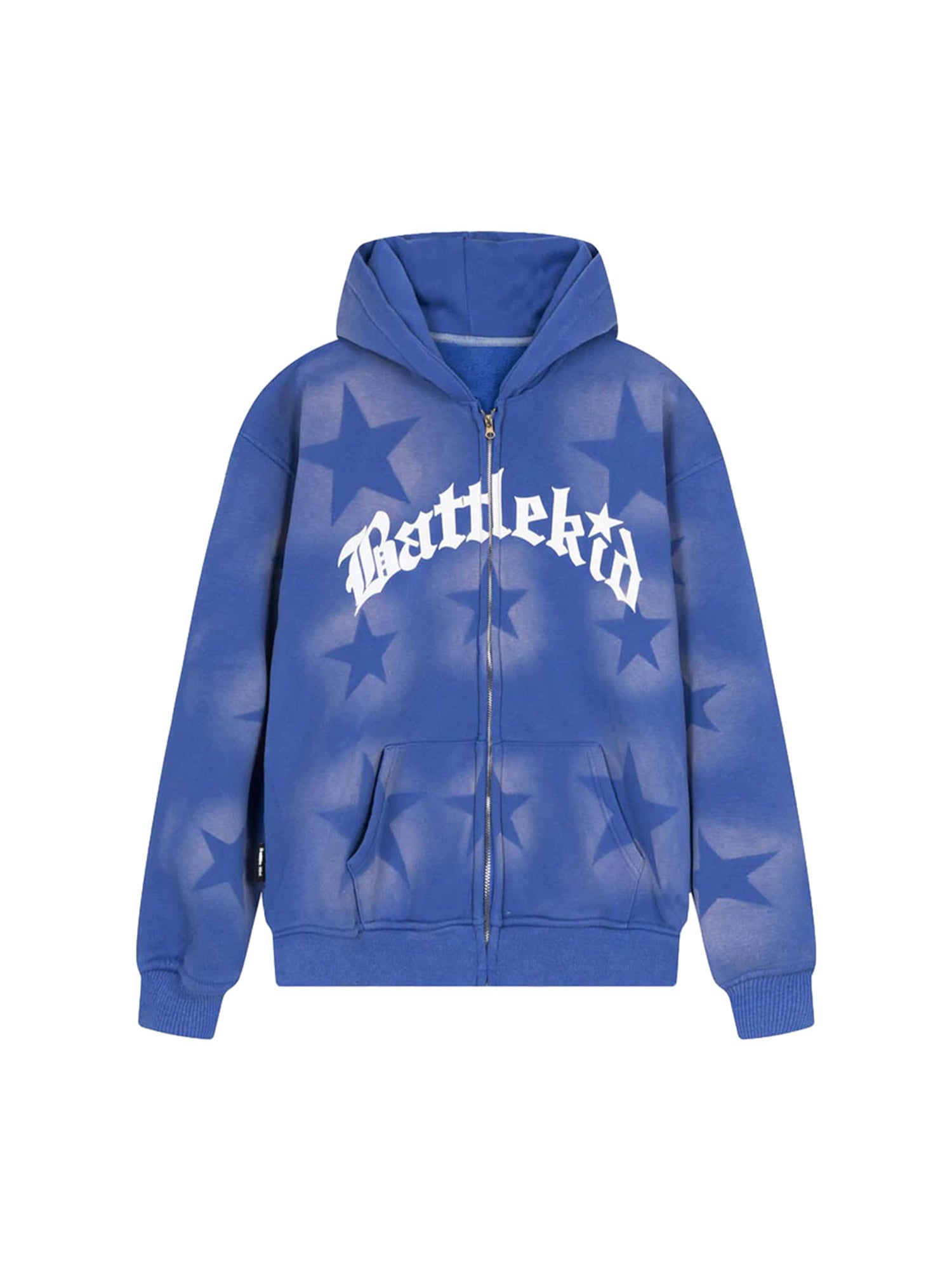 Thesupermade Star Letter Print Zipper Hoodie Jacket - 1540