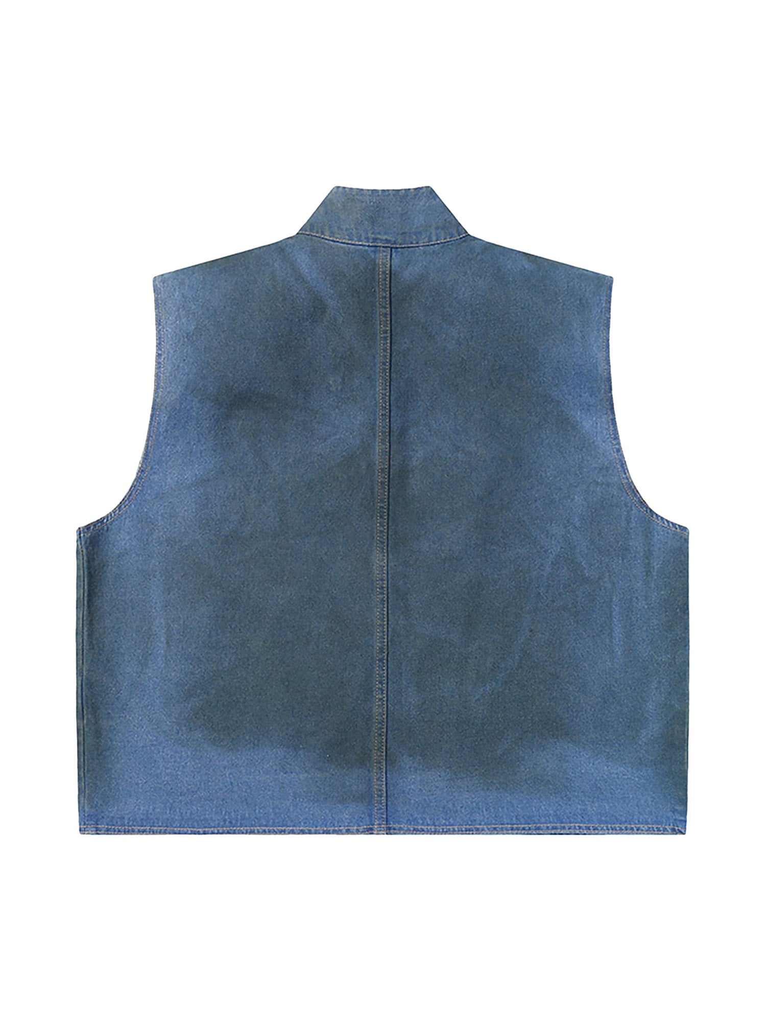 Thesupermade Retro Street Washed Denim Vest - 2142