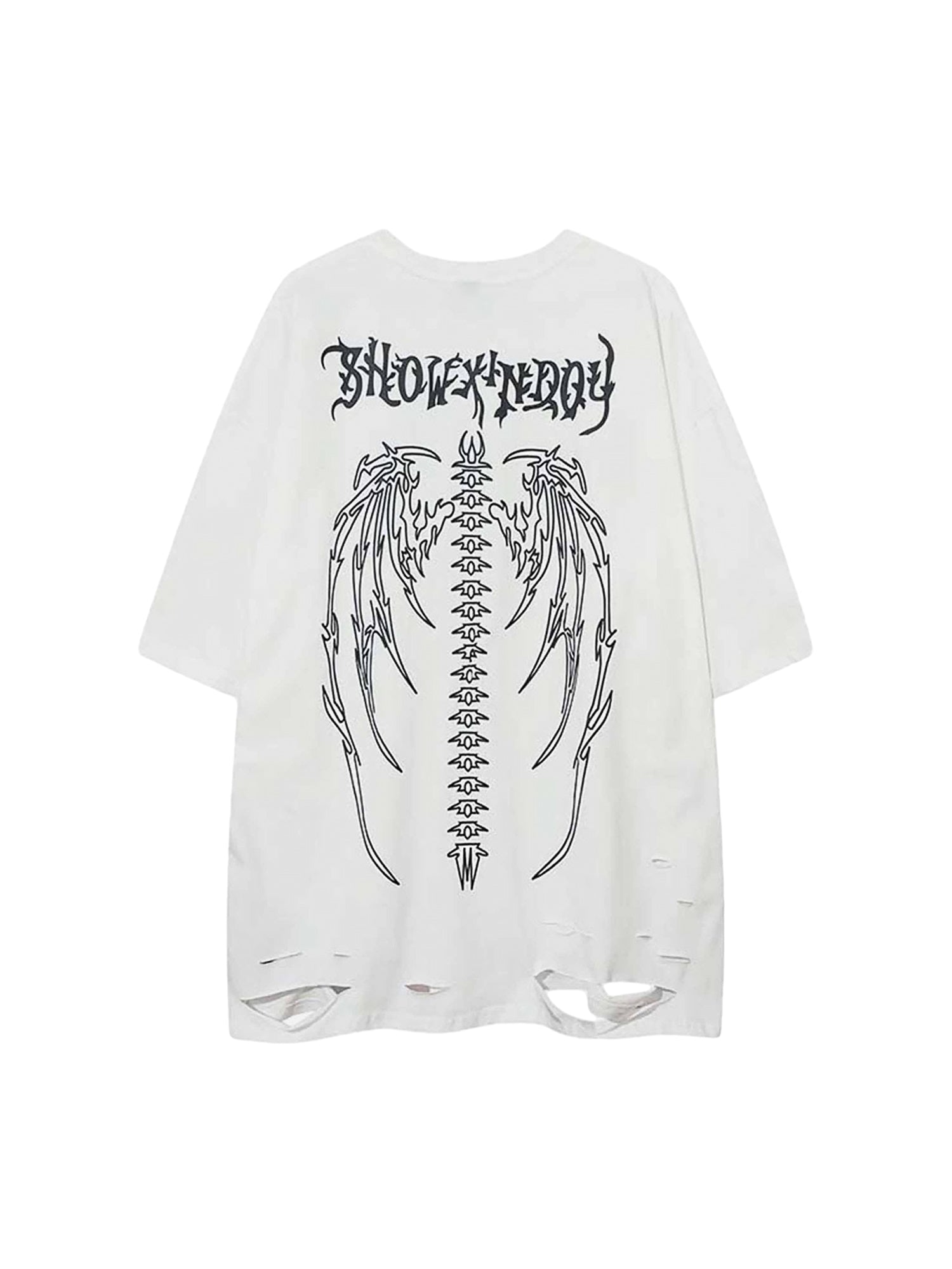 Thesupermade Skeleton Wings Print Raglan T-Shirt - 2083