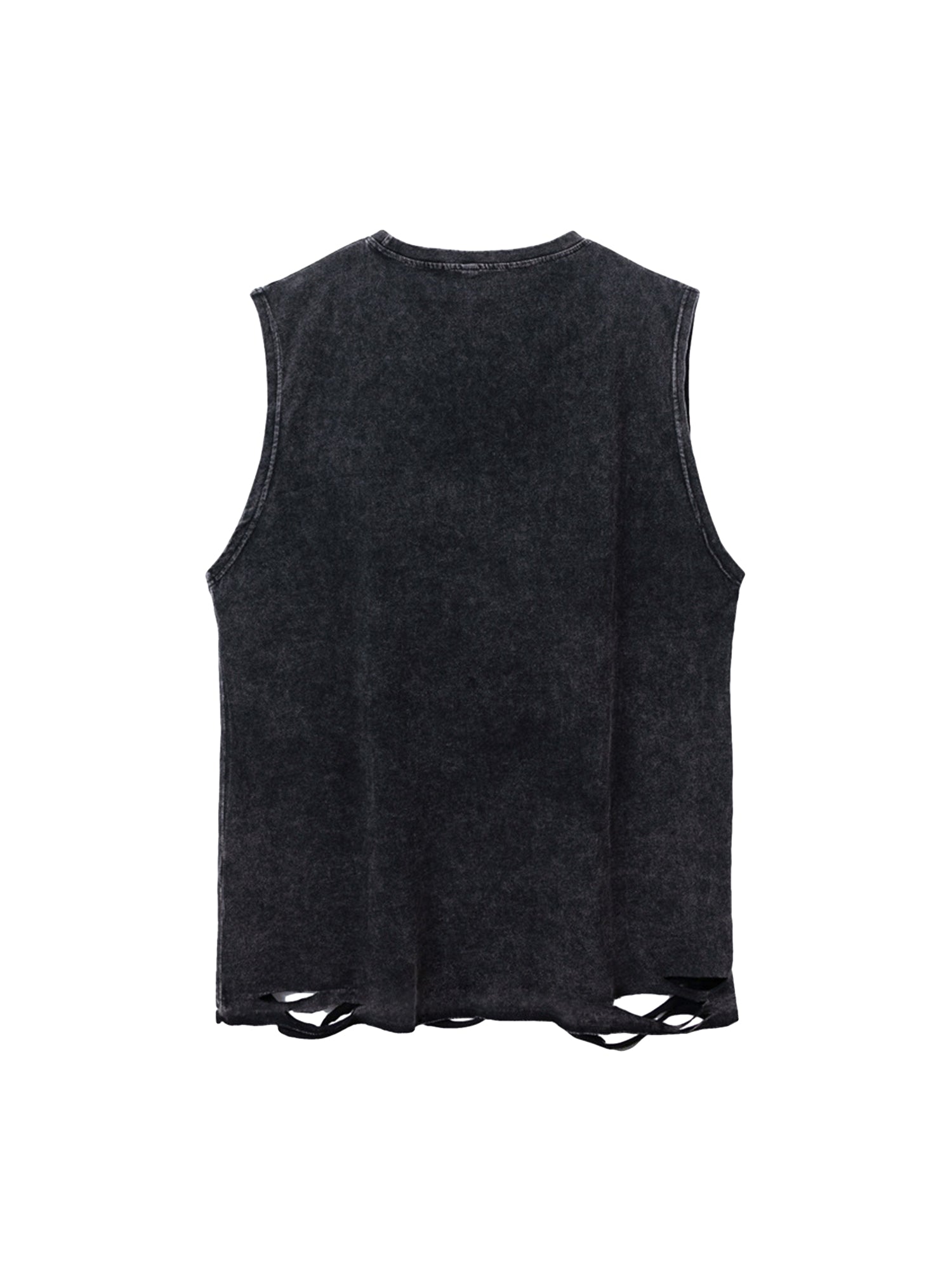 ThesupermadeVintage Metallic Phantom Letter Distressed Washed Vest - 2060