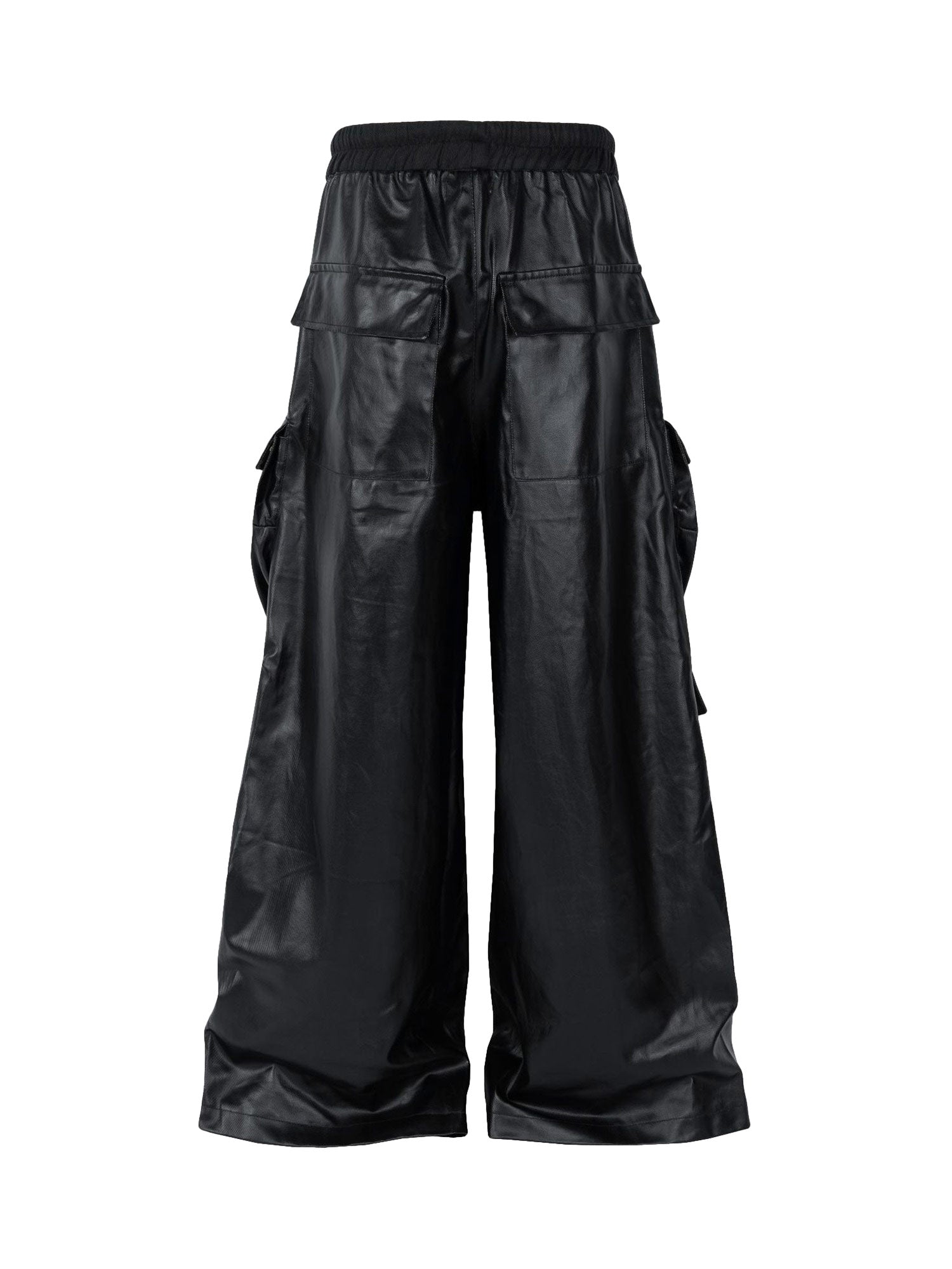 Thesupermade Workwear Leather Multi Pocket Flared Pants - 2094