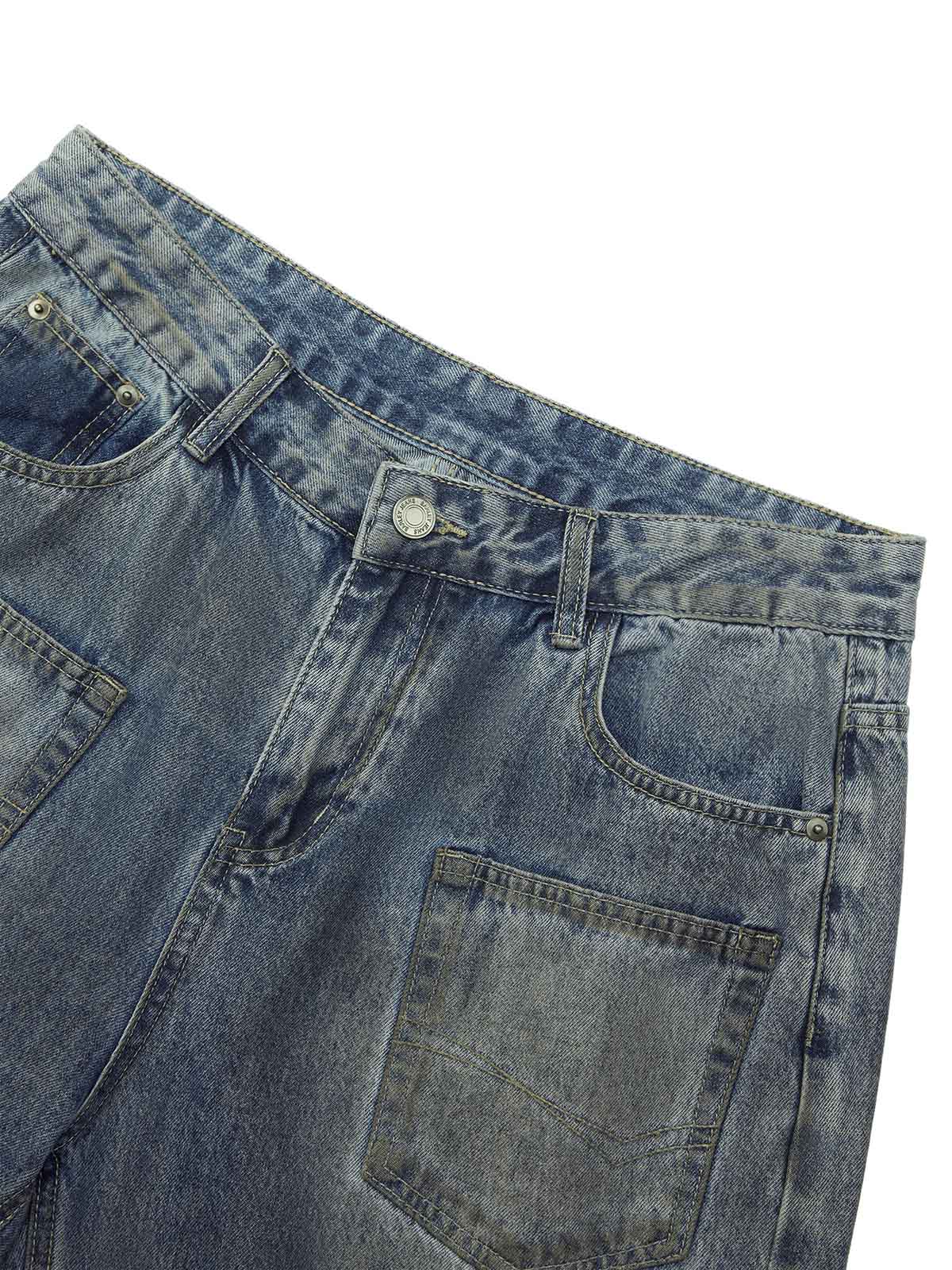 Thesupermade American Street Style Washed Distressed Shorts