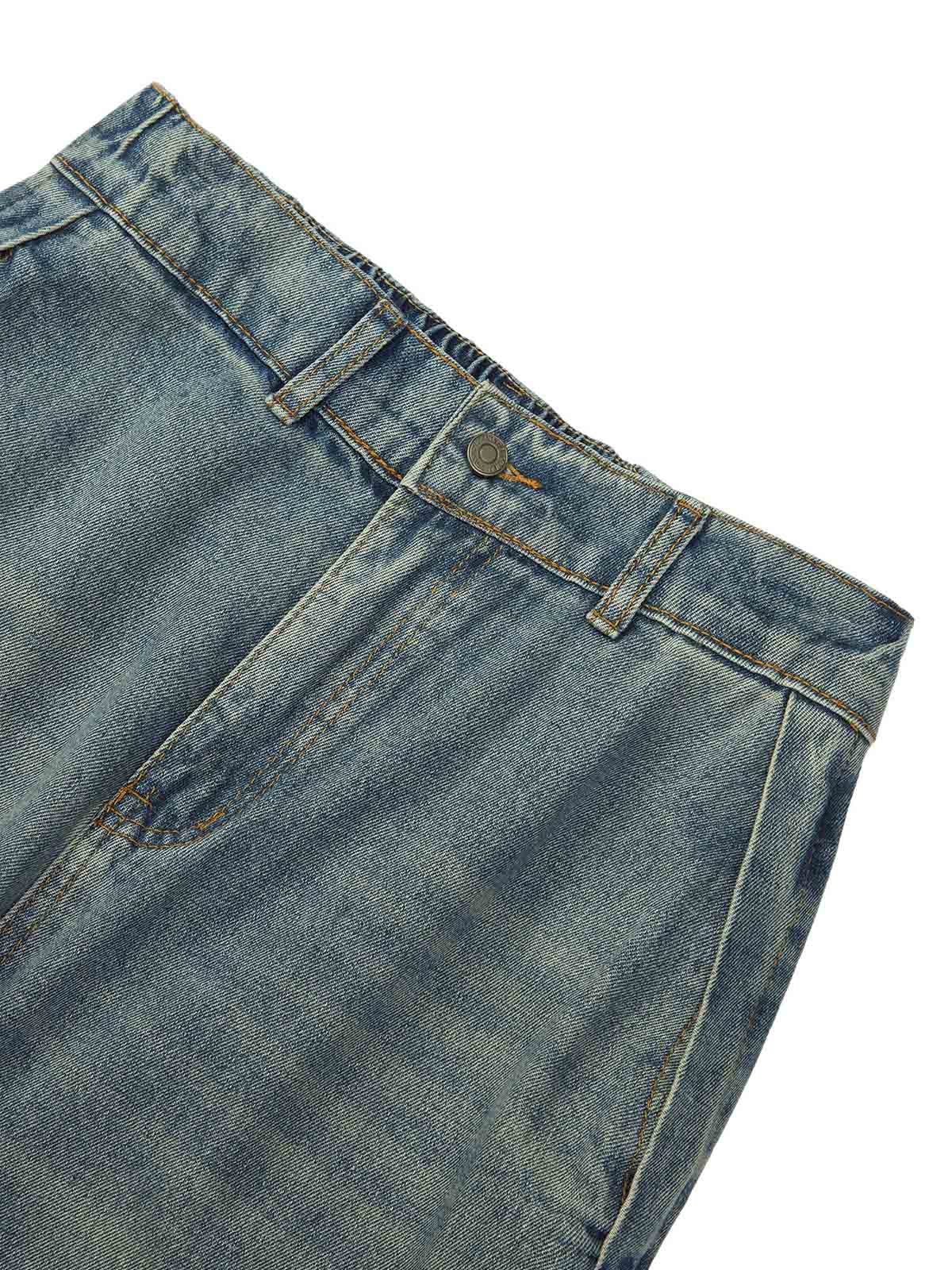 Thesupermade American Retro Contrast Washed Jeans