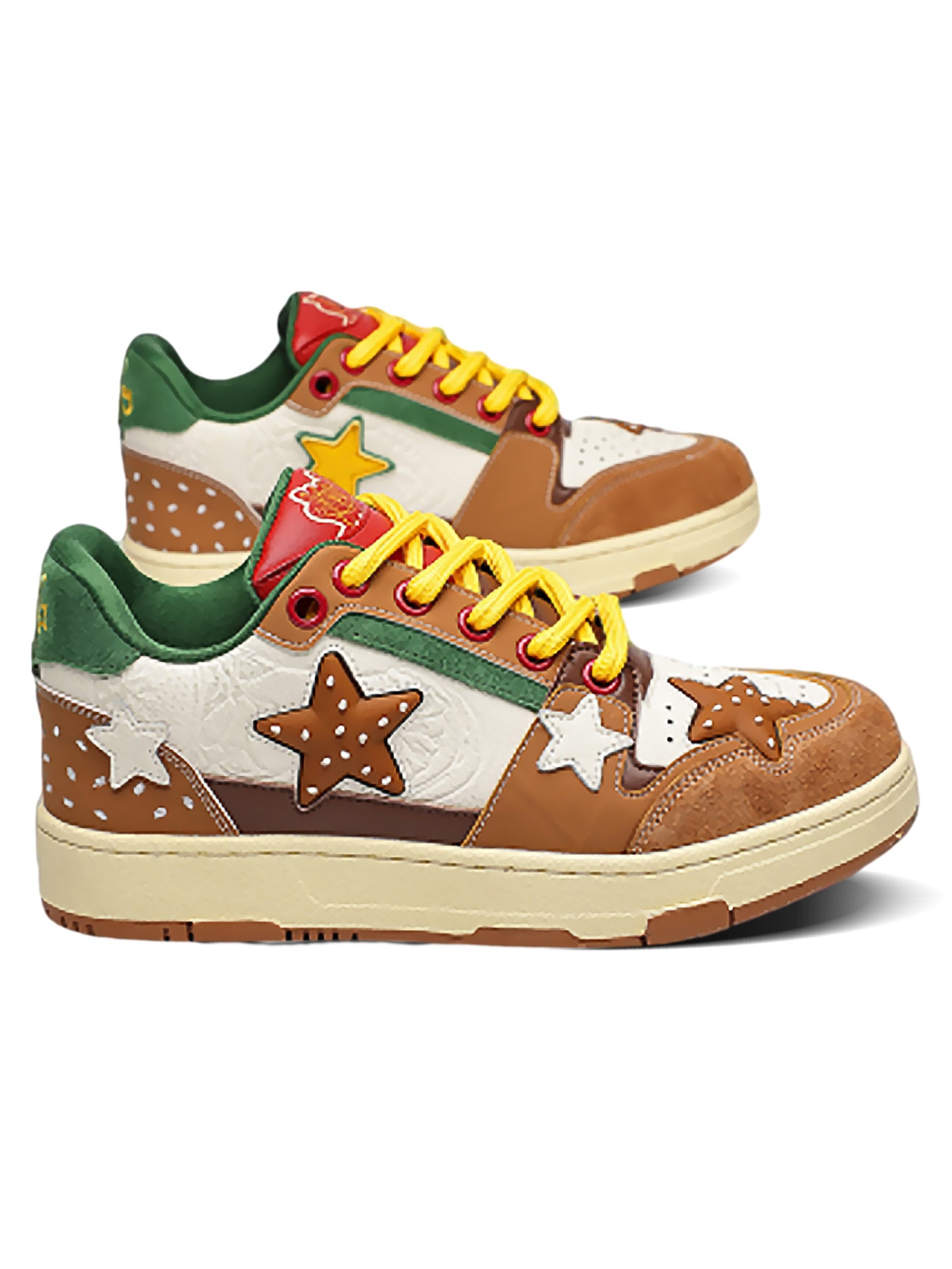 Burger Star Breathable Thick Sole Versatile Sneakers