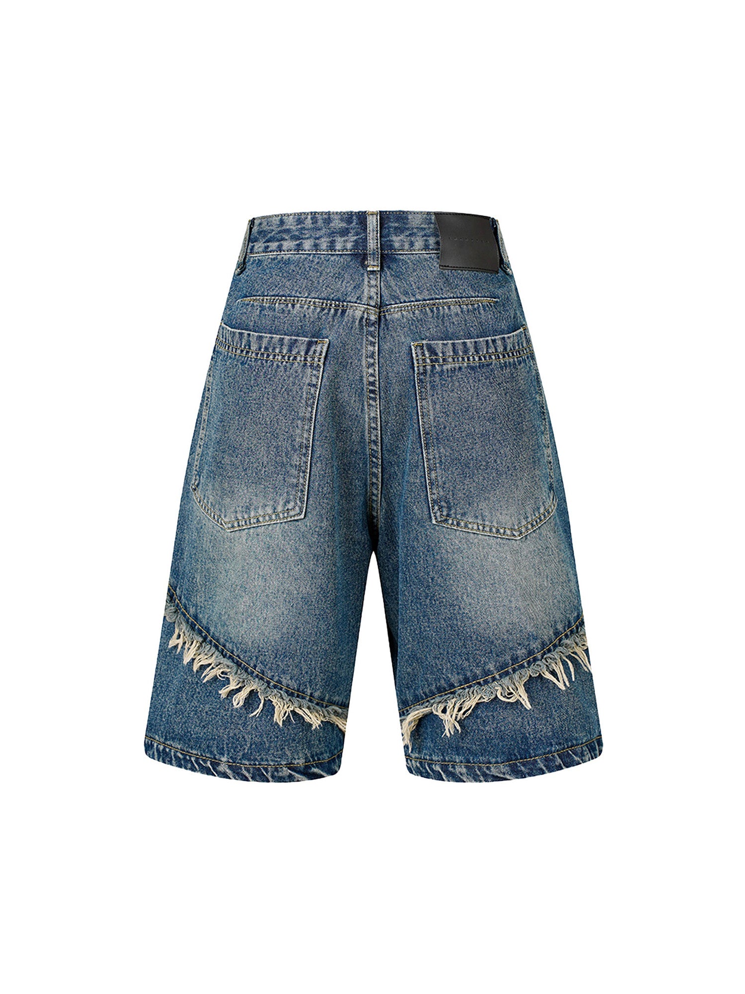 Thesupermade High Street Trend Irregular Beard Denim Shorts