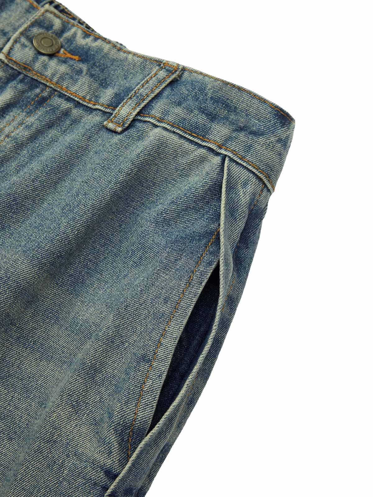 Thesupermade American Retro Contrast Washed Jeans