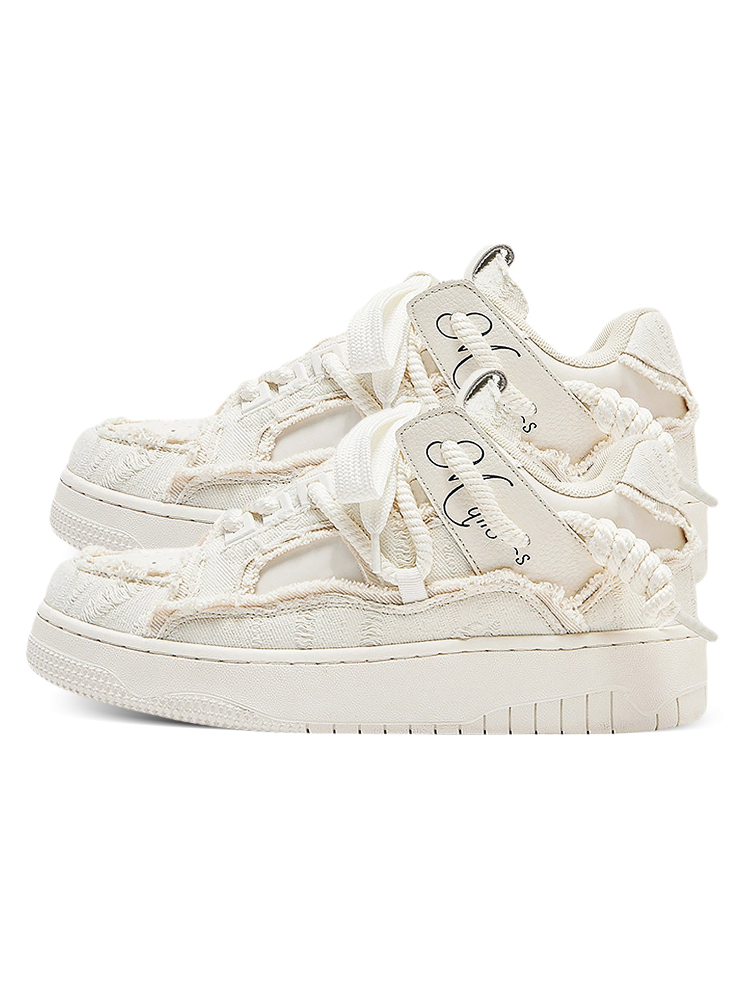 Destruction Series Tassel Contrast Color Sneakers