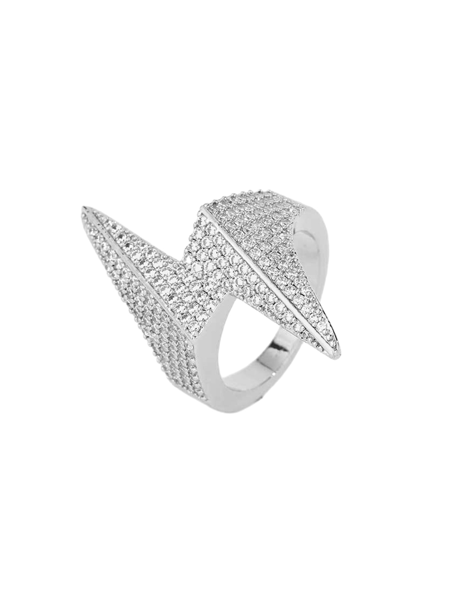 Thesupermade Lightning-shaped Zirconia Ring