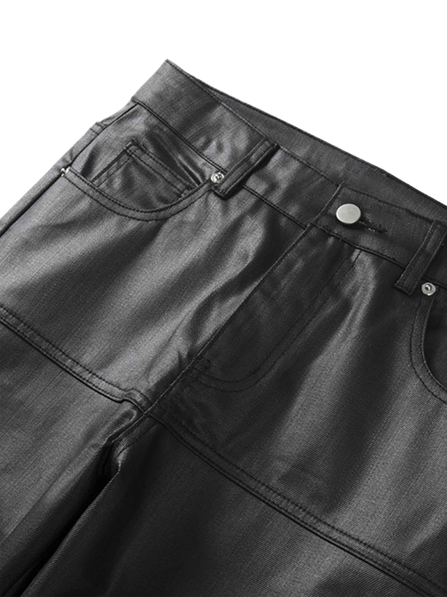 Thesupermade Retro Zipper Pocket Slim Straight Pants